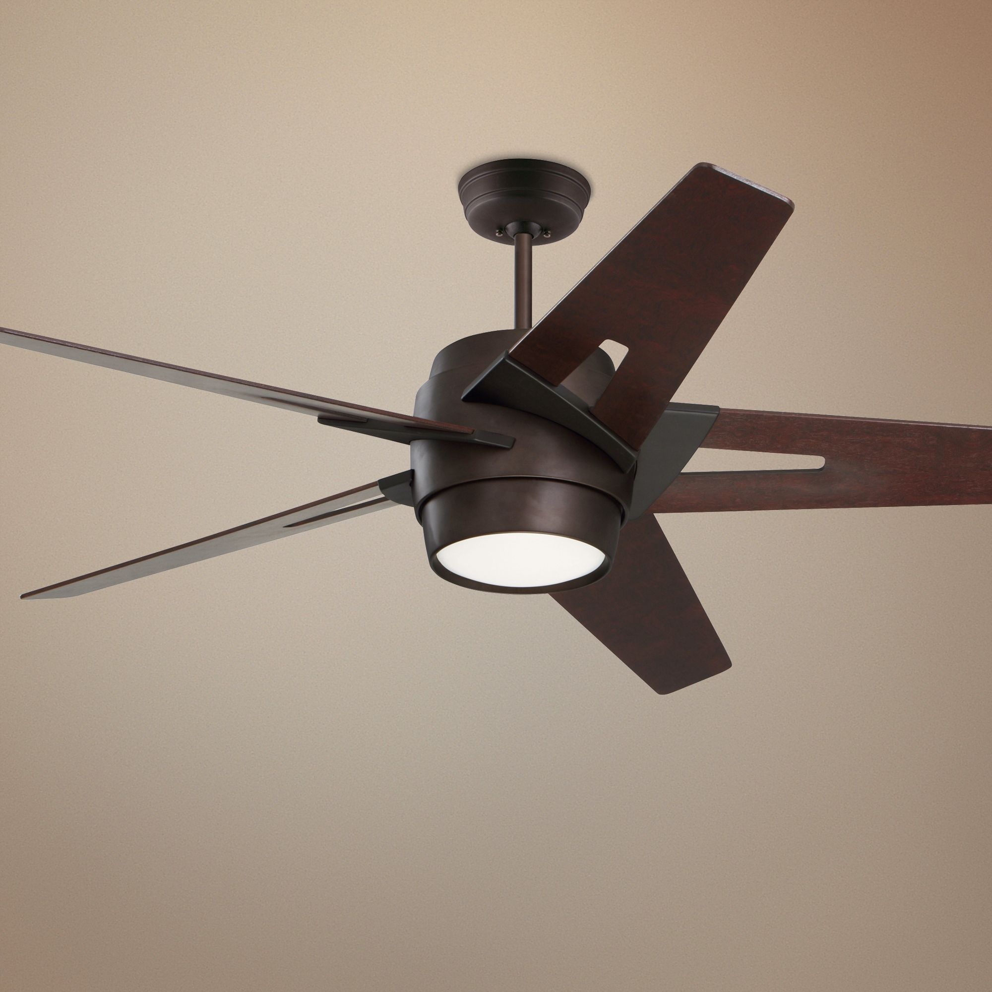54" Emerson Luxe Eco Bronze and Mahogany Ceiling Fan