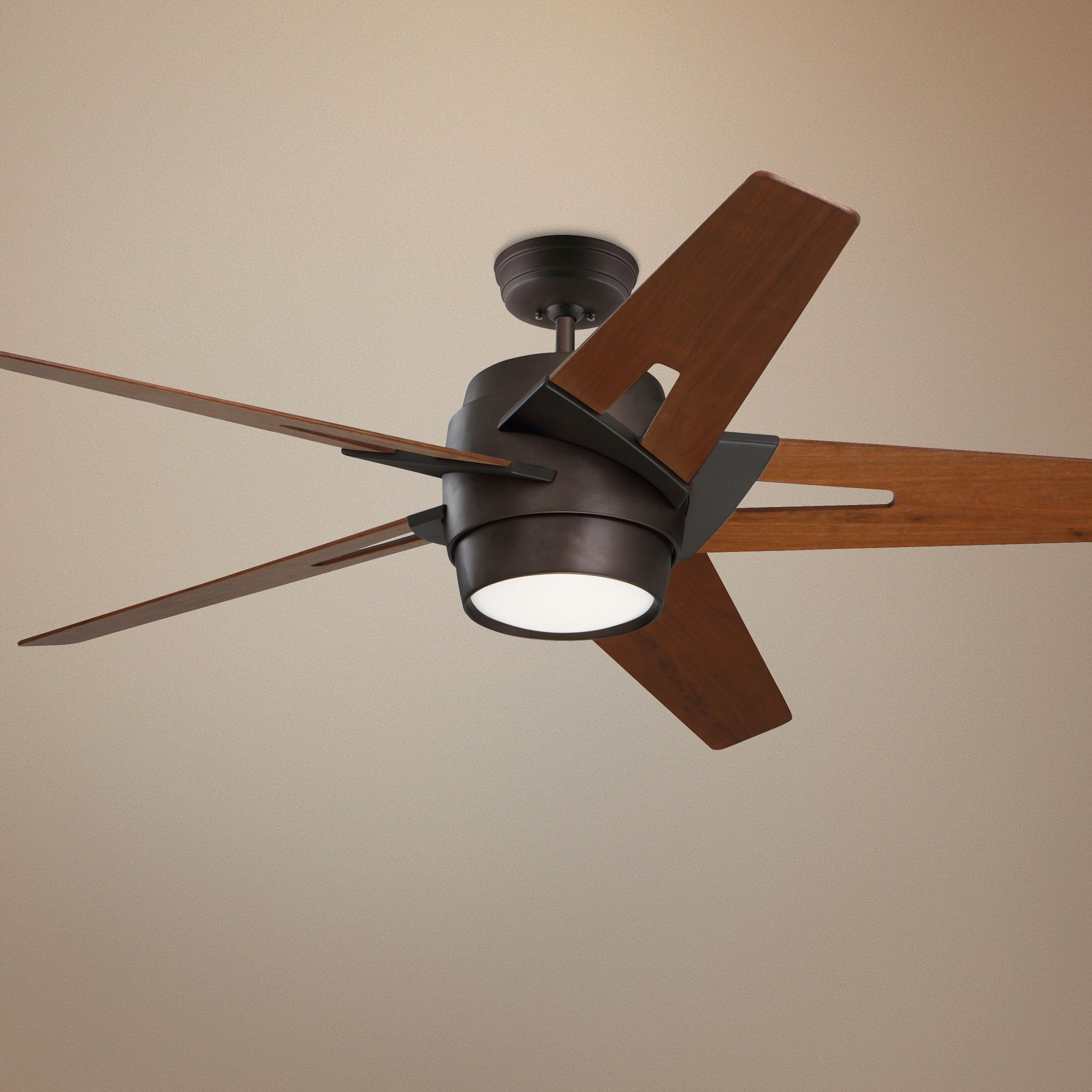 54" Emerson Luxe Eco Bronze and Walnut Ceiling Fan