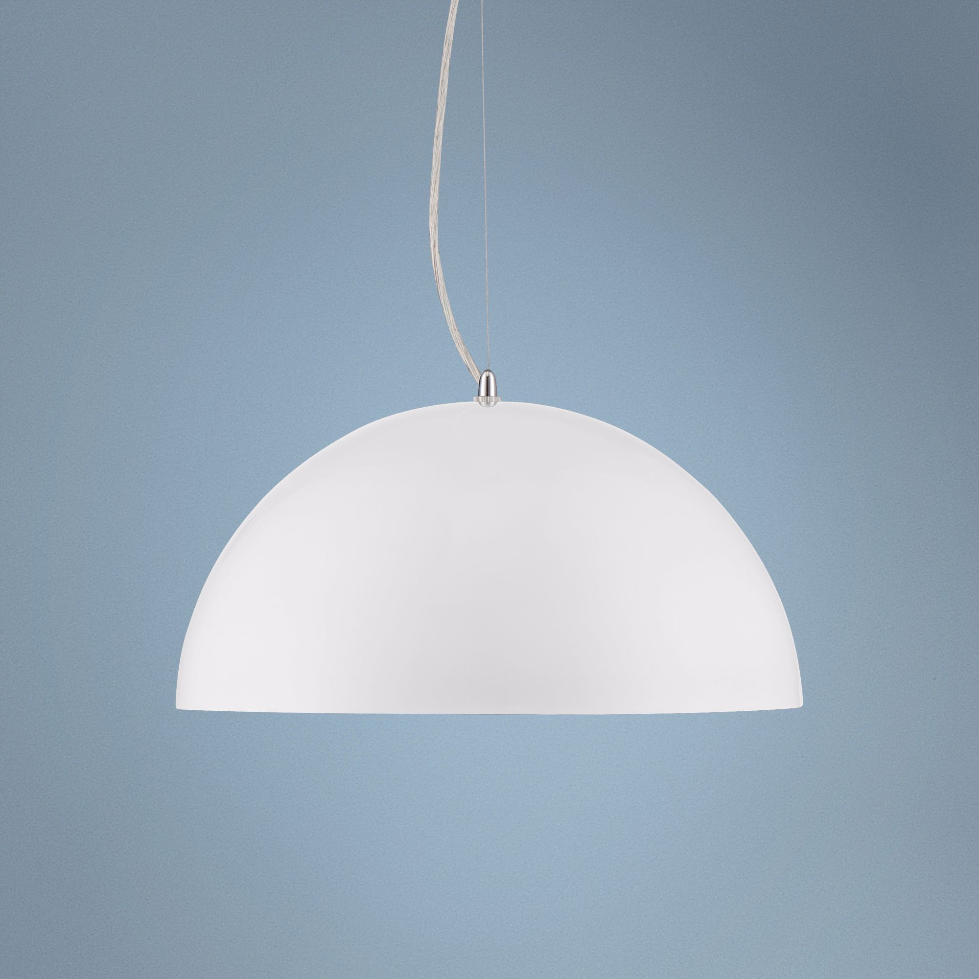 Possini Euro White Metal 15 3/4" Wide Dome Pendant Light