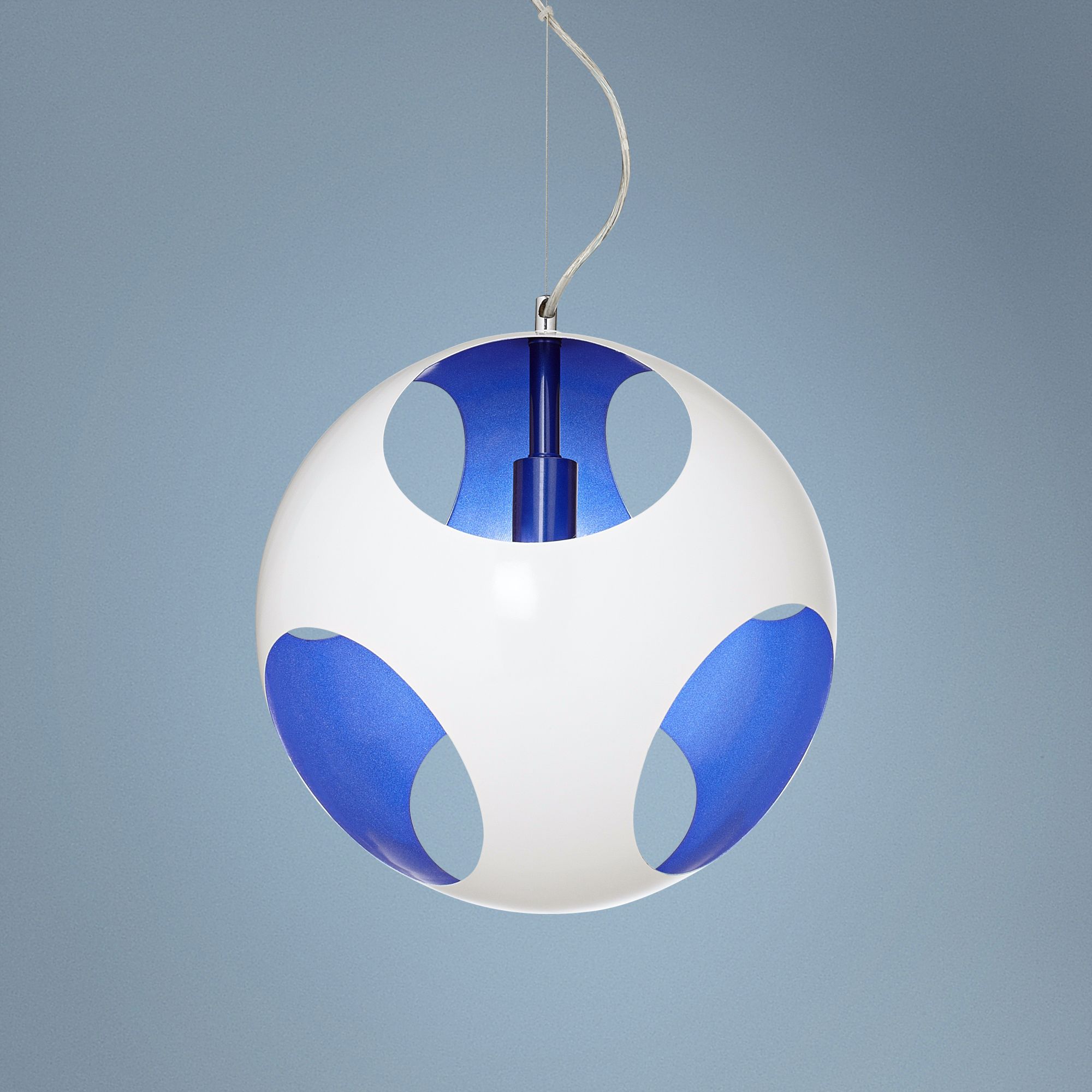 Possini Euro Design Circulo White and Blue Pendant Light