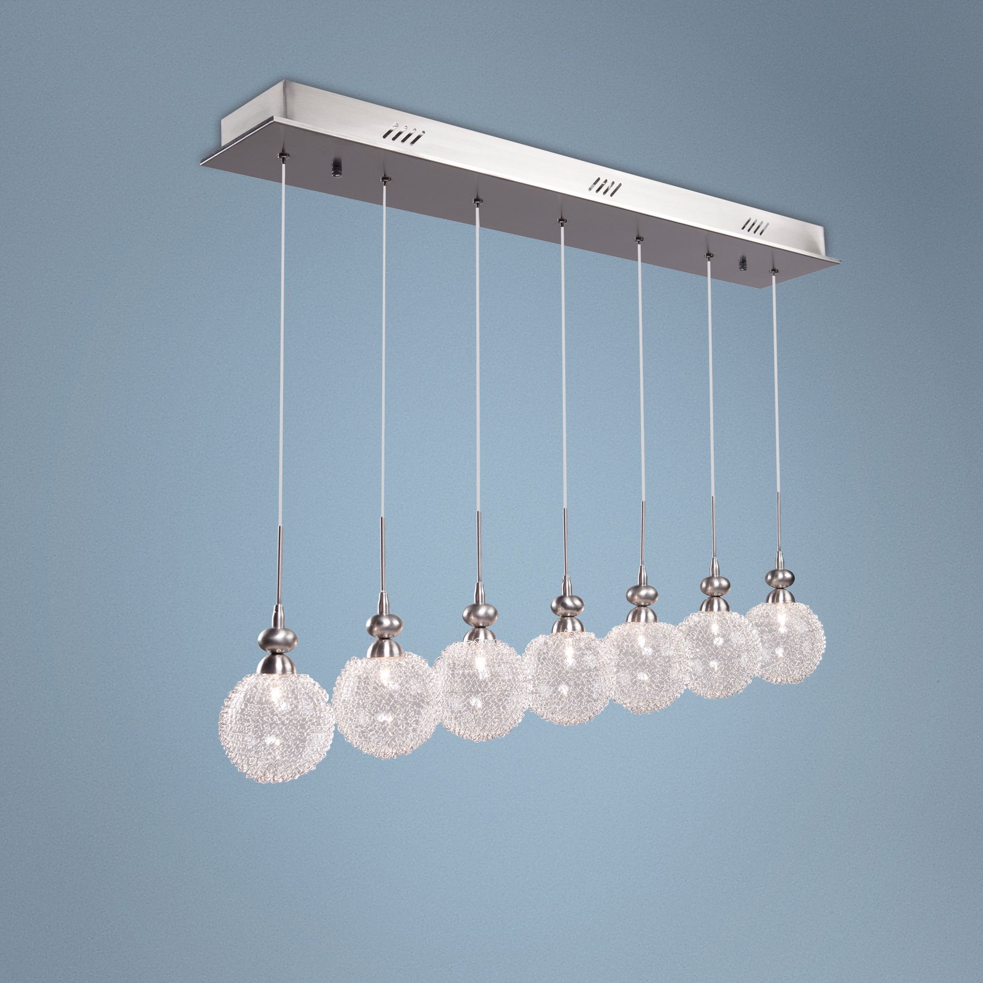 Artcraft Yale 7-Light Brushed Nickel Island Chandelier