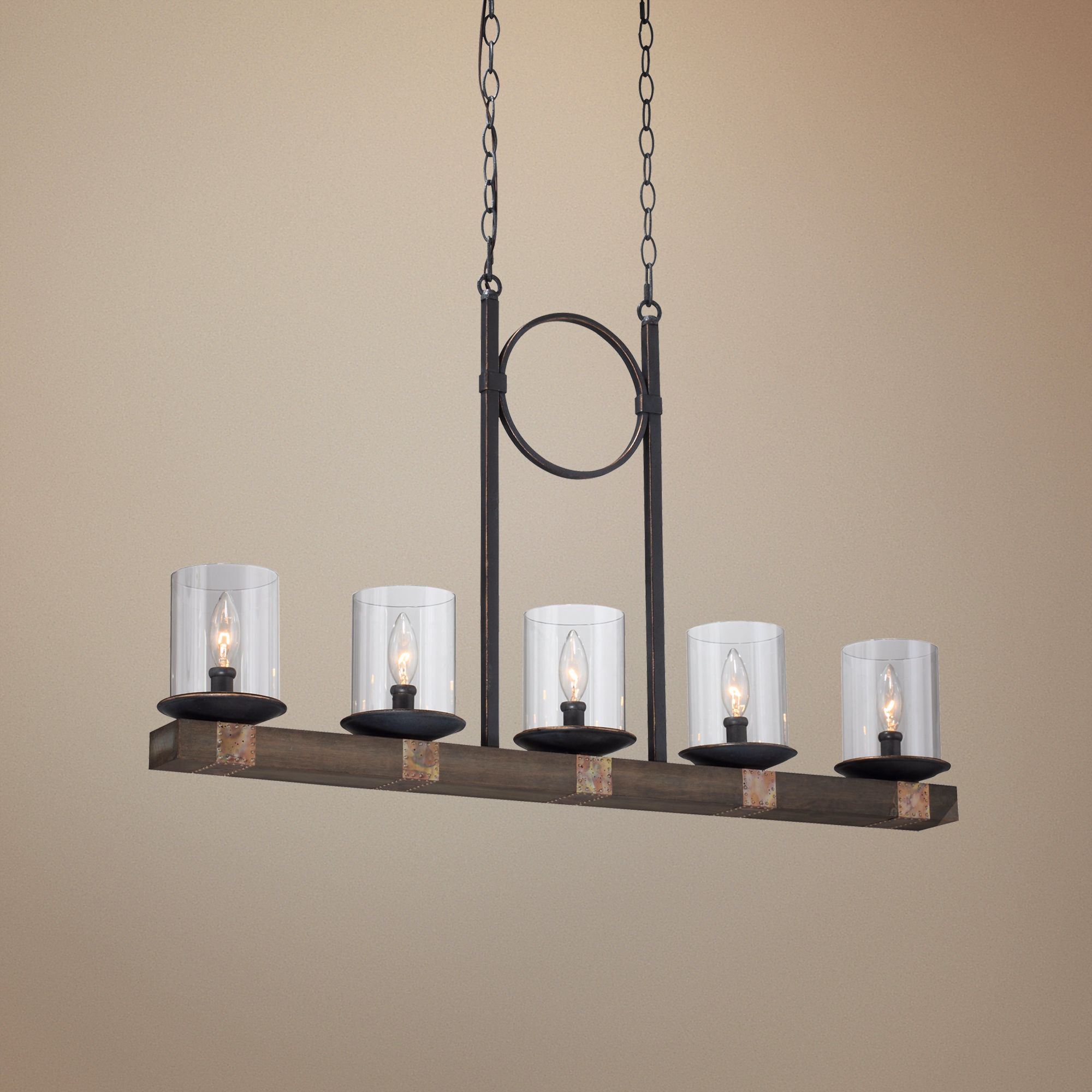 Artcraft Hockley 36 1/2" Wide Pine Wood Island Chandelier