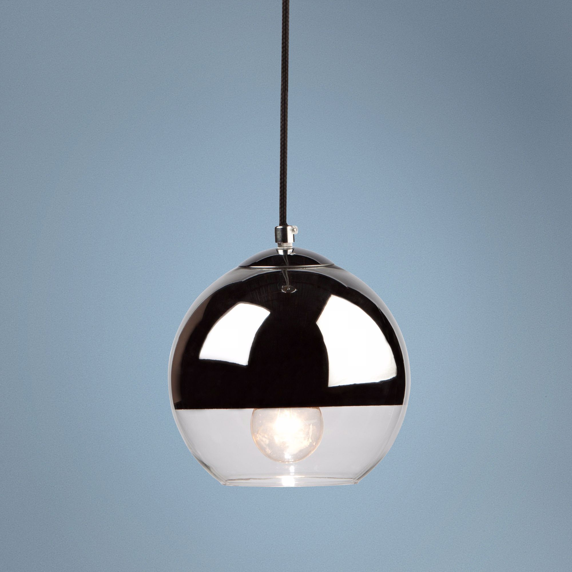 Artcraft Brooklyn 8" Wide Chrome Globe Pendant Light