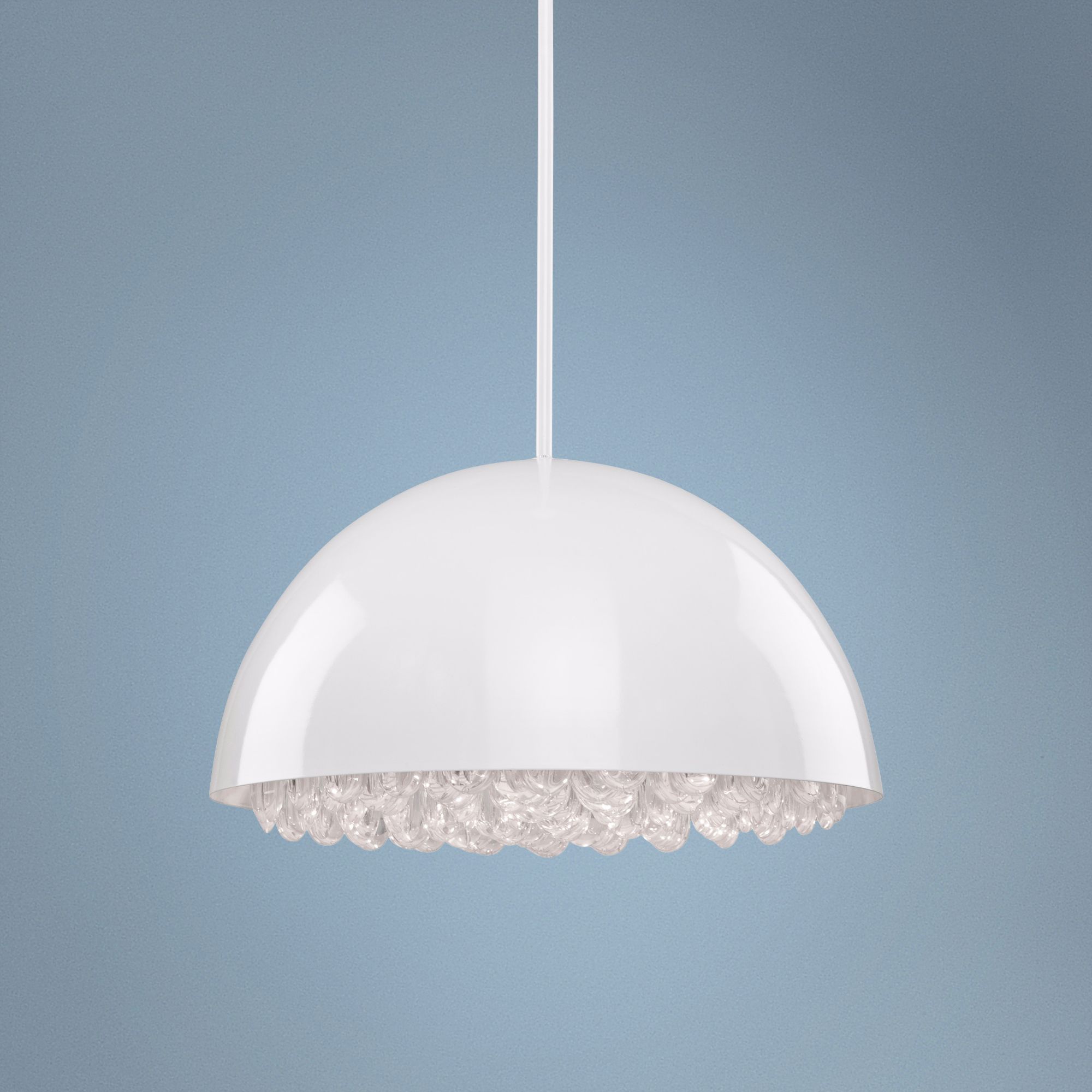 Artcraft Horizon Half Sphere 17" Wide White Pendant Light