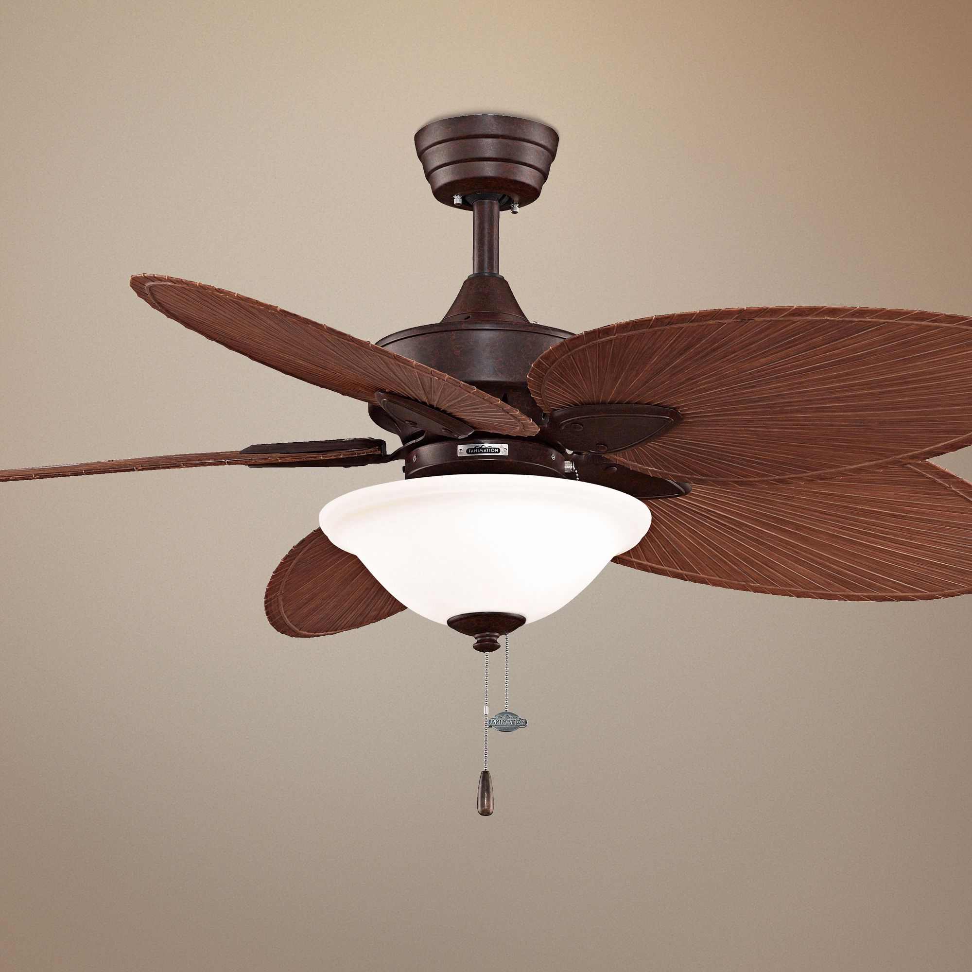 52" Windpointe Palm Rust Ceiling Fan with Light Kit