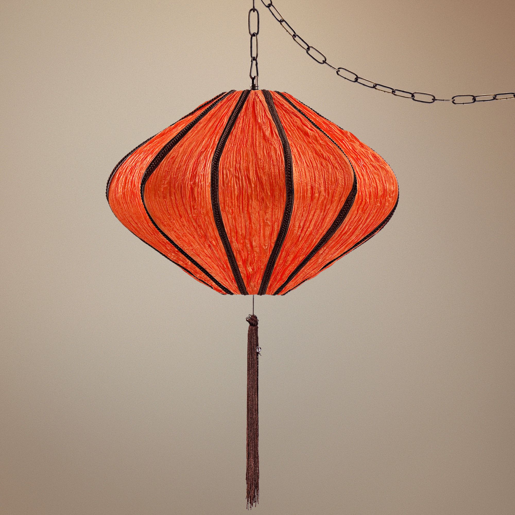 Song Orange 19" Wide Swag Style Plug-In Chandelier