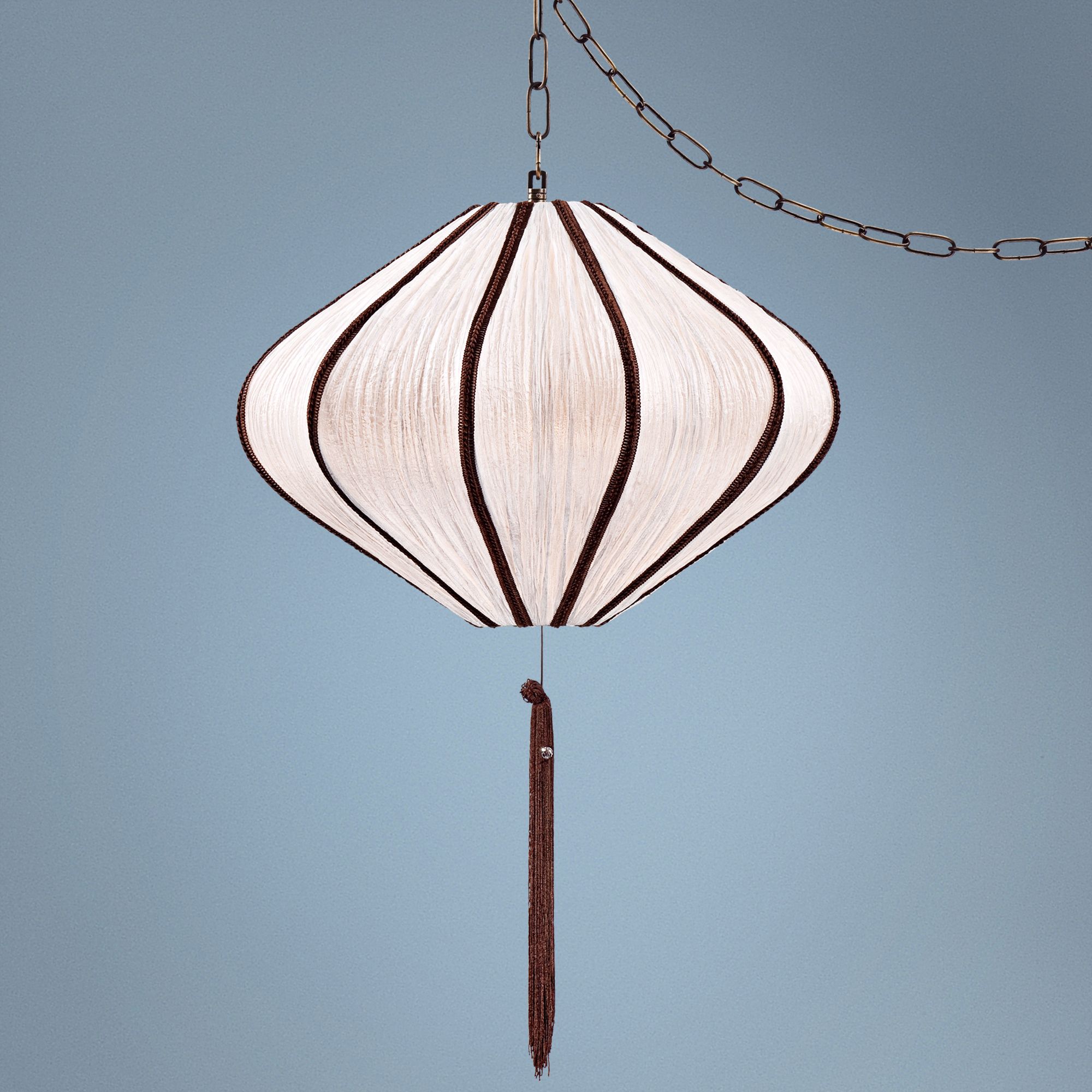 Song Ivory 19" Wide Swag Style Plug-In Chandelier