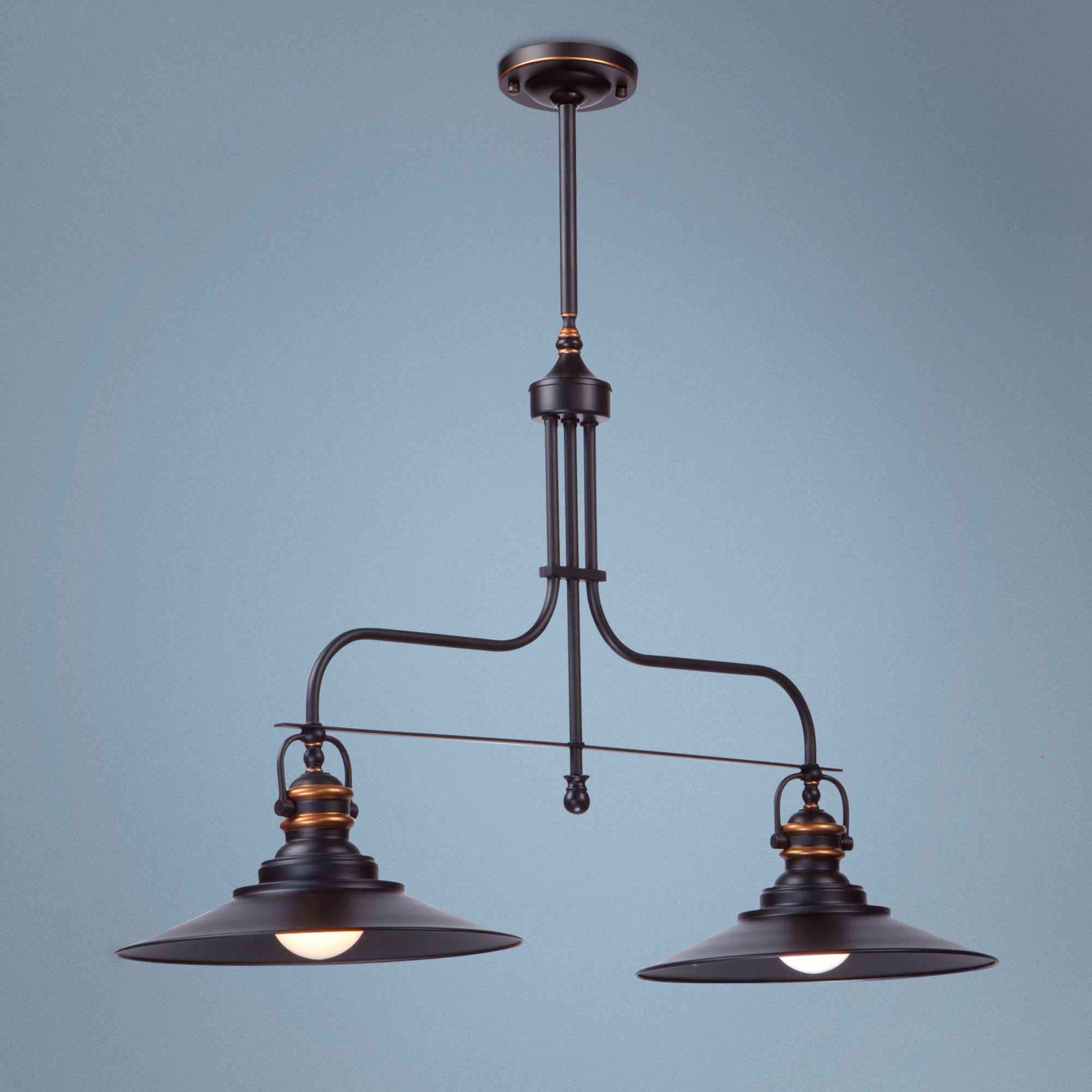 Artcraft Heath 35" Wide Espresso Retro Island Pendant