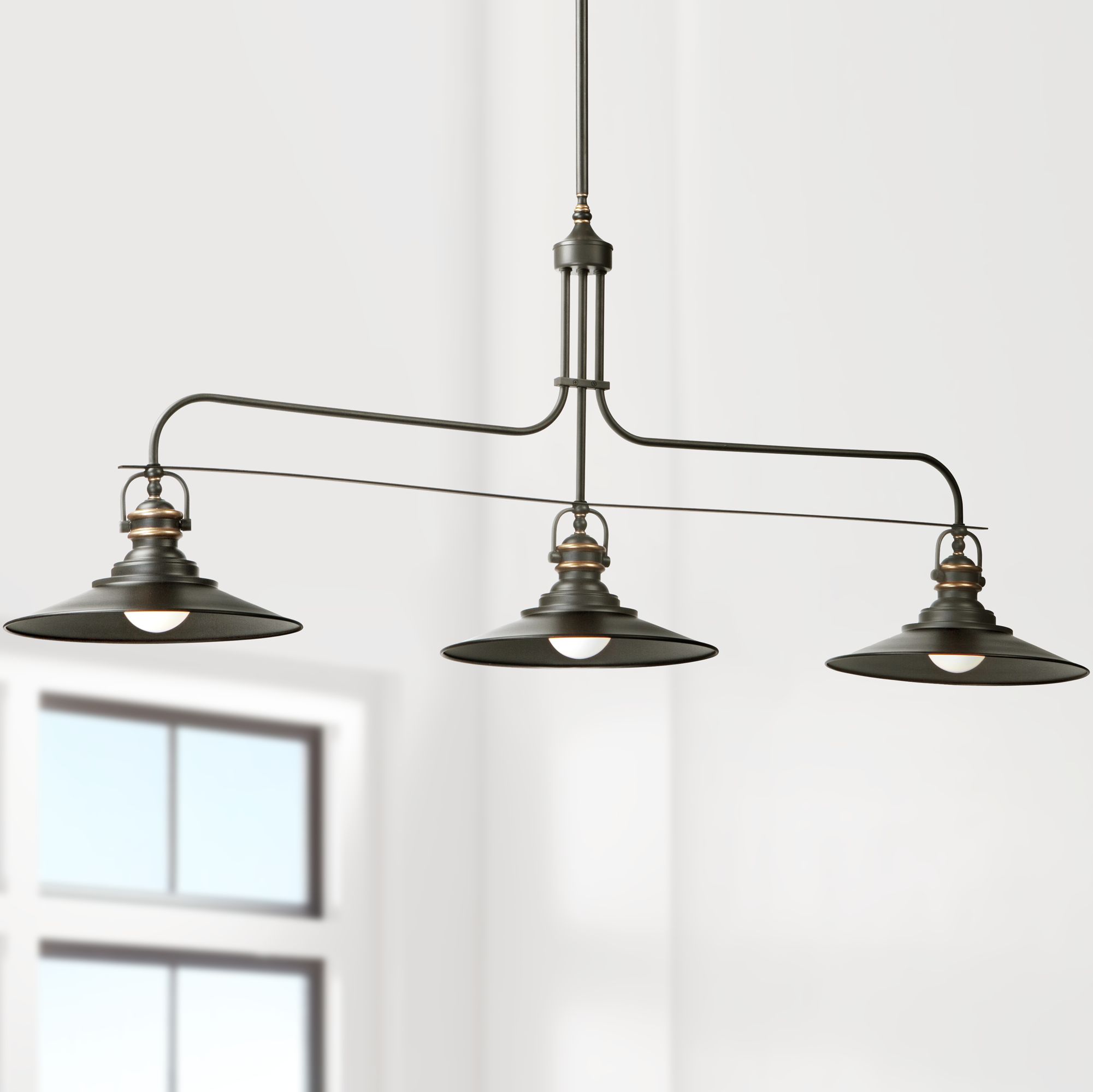 Artcraft Heath 53" Wide Espresso Retro Island Pendant