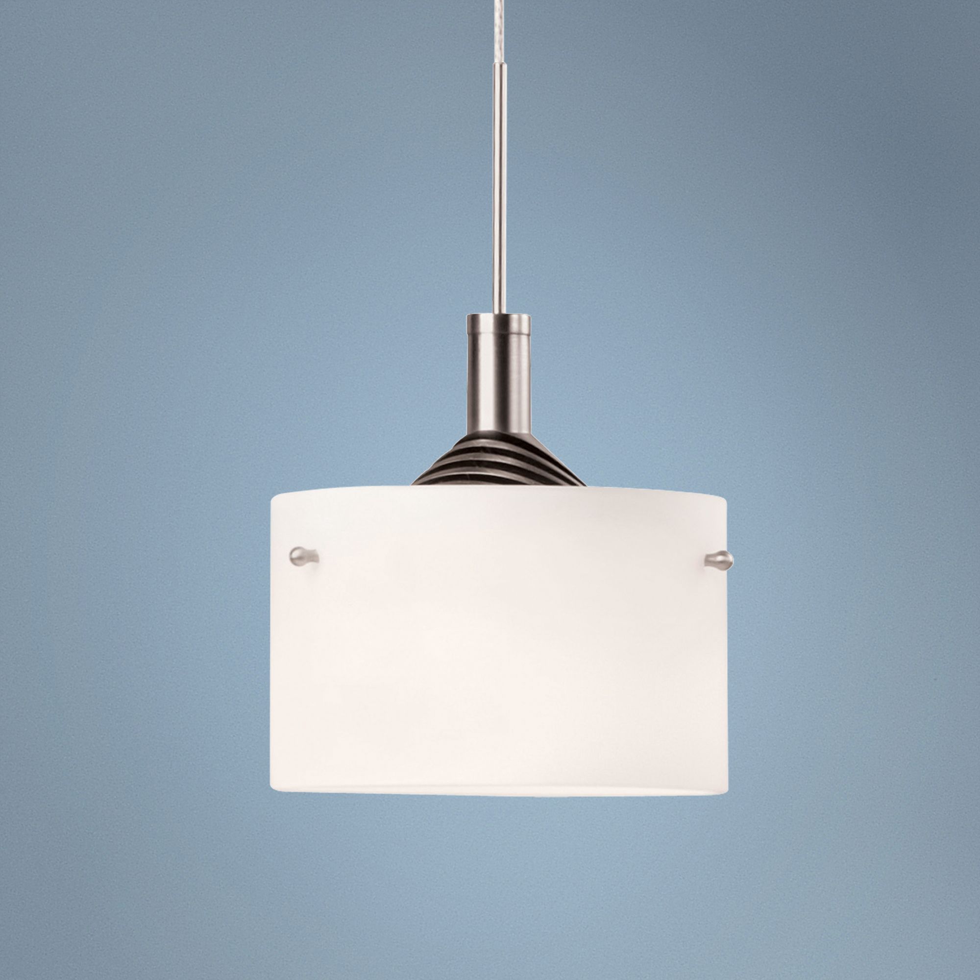 Forecast Yo-Yo LED 4 1/2" Nickel Opal Glass Mini Pendant