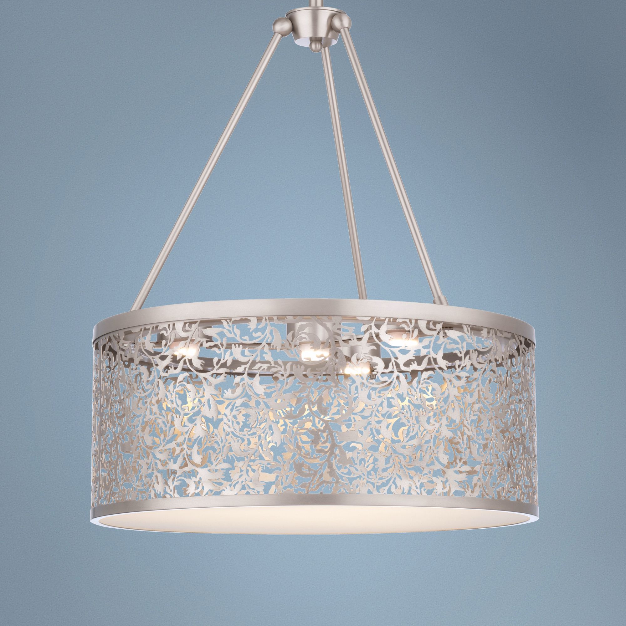Forecast Brocade LED 20" Laser Cut Nickel Pendant Light