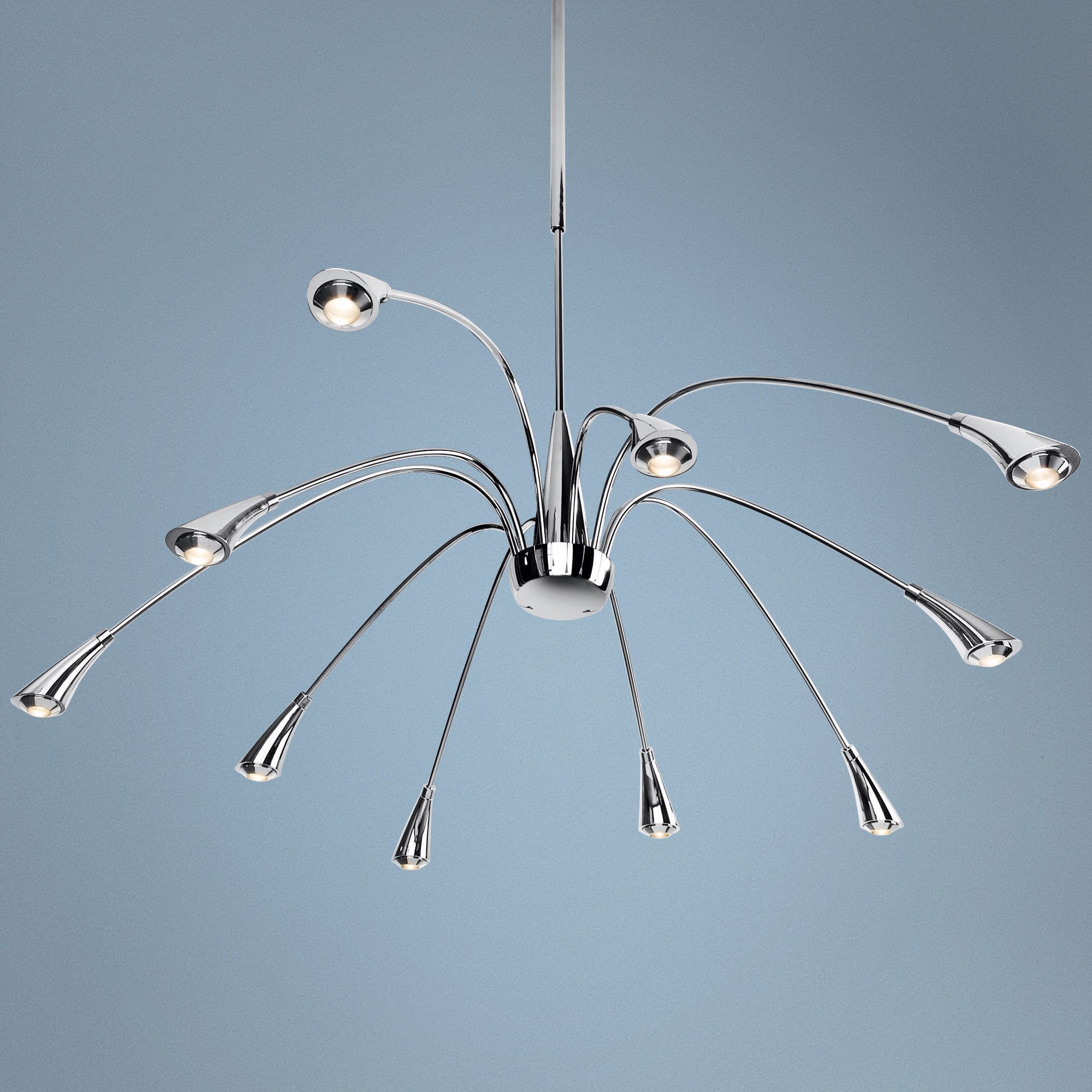 Ledino 10-Light 30 3/4" Wide Chrome LED Pendant Light