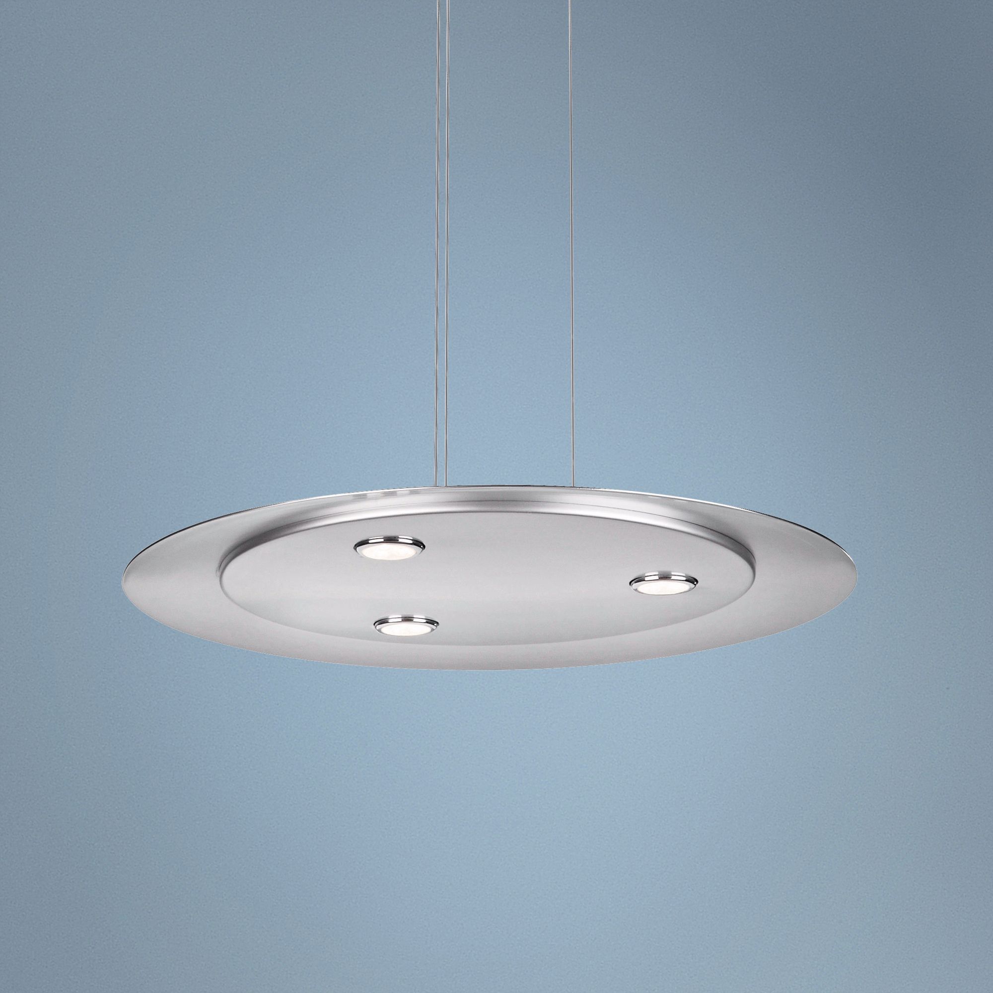 Ledino 3-Light 19 3/4" Wide Chrome Disc Pendant Light