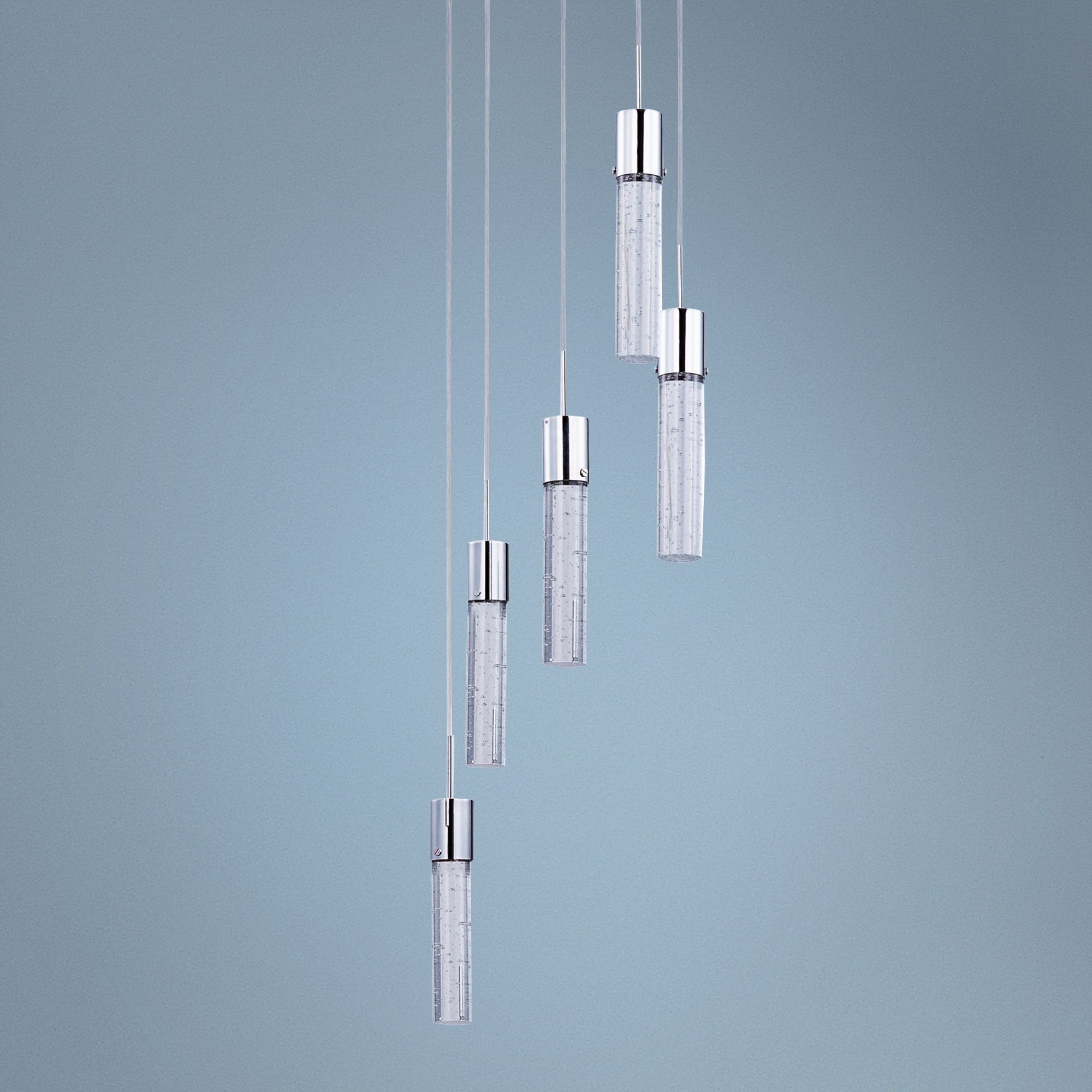 ET2 Fizz II Polished Chrome 14" Wide 5-Light LED Pendant