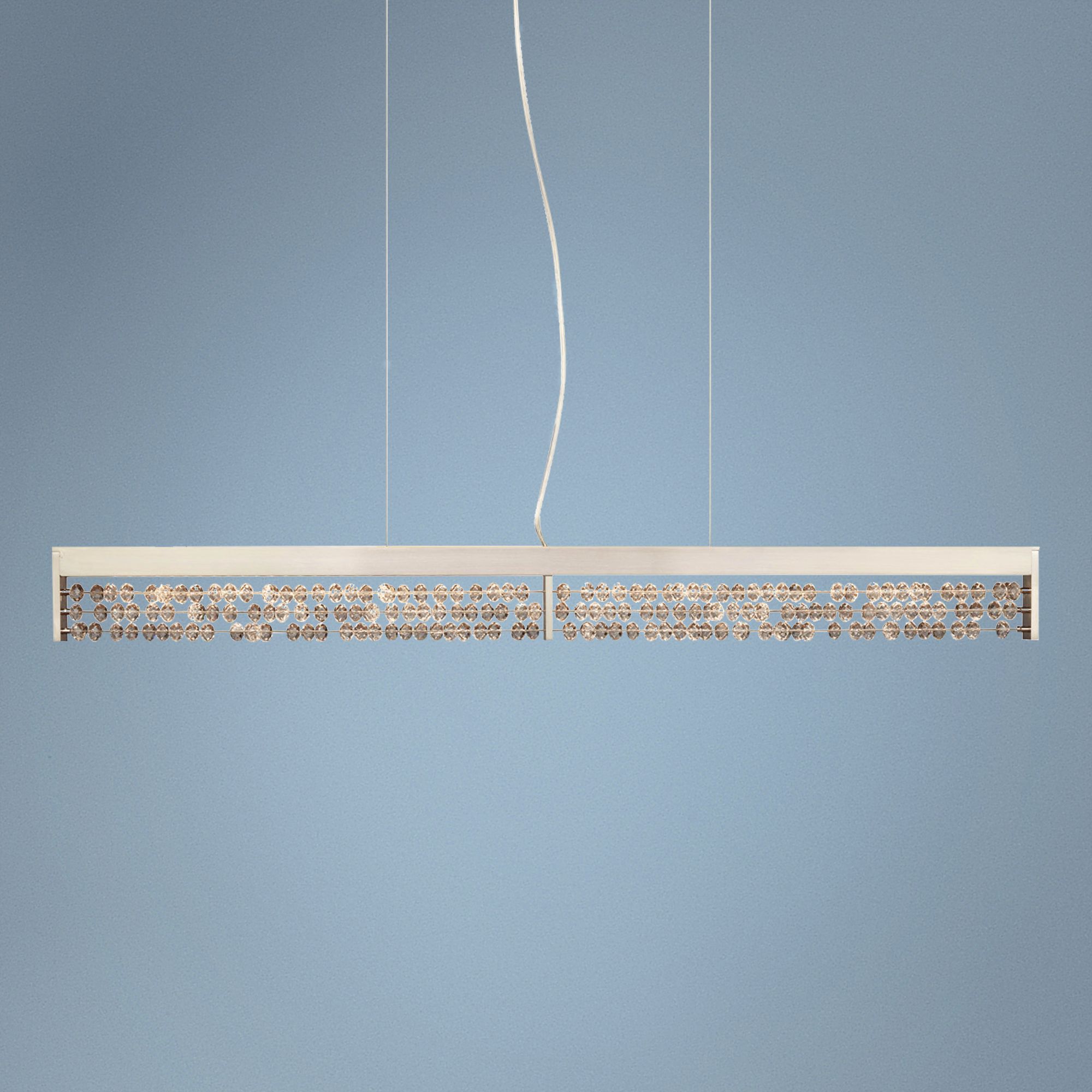 LBL Roka Beaded 36" Wide Nickel Suspension Island Pendant