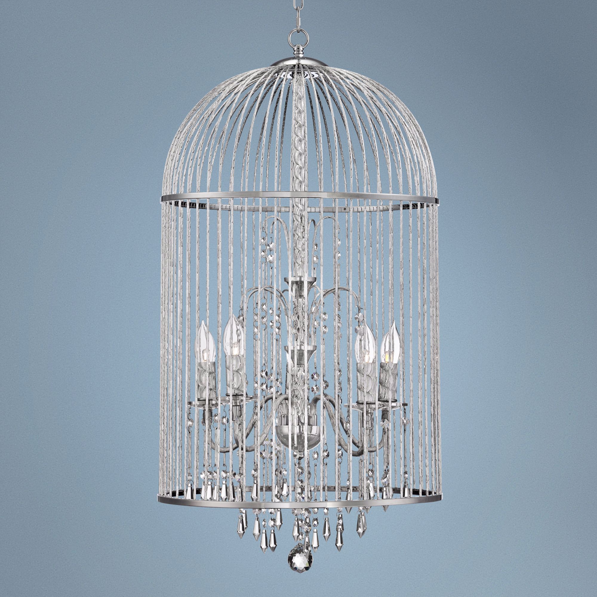 Bird Cage 17 1/2" Wide 5-Light Crystal Chandelier