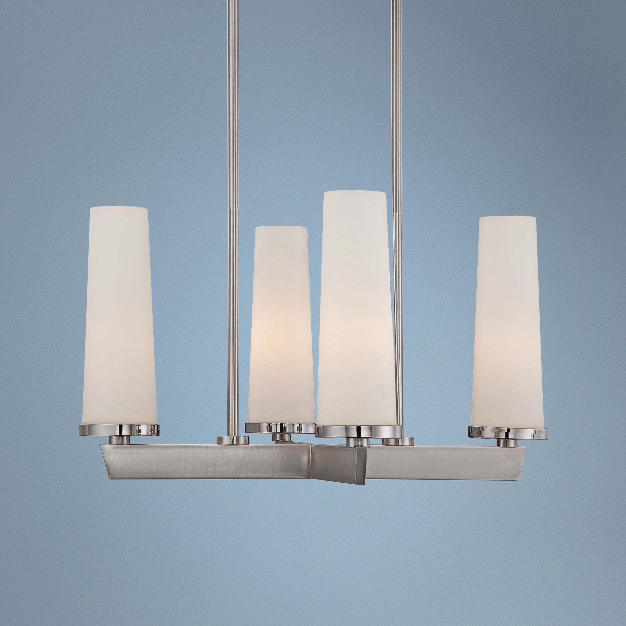 Quoizel Uptown Loft 4-Light 25" Wide Nickel Chandelier