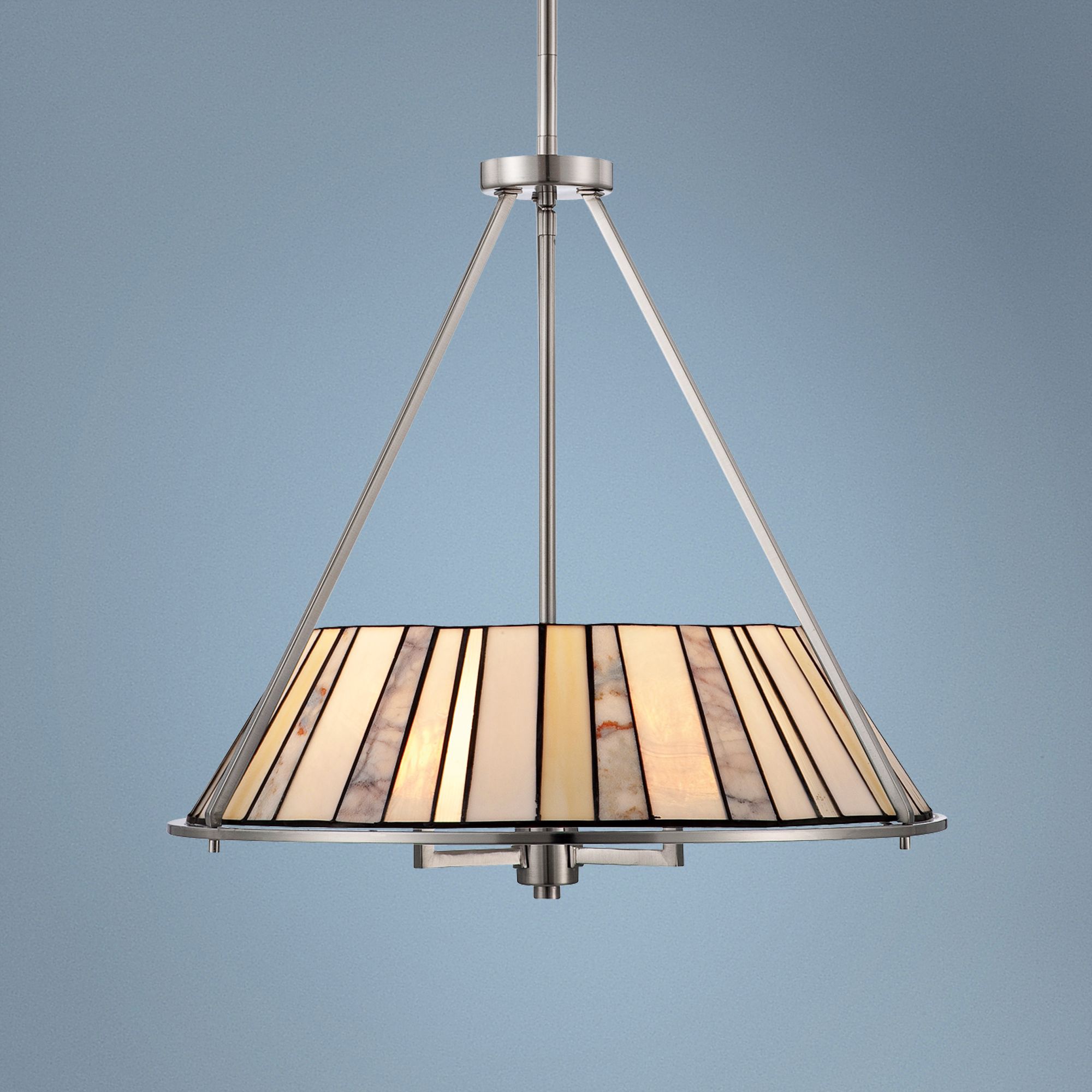 Quoizel Merritt 3-Light 22" Wide Nickel Pendant Light
