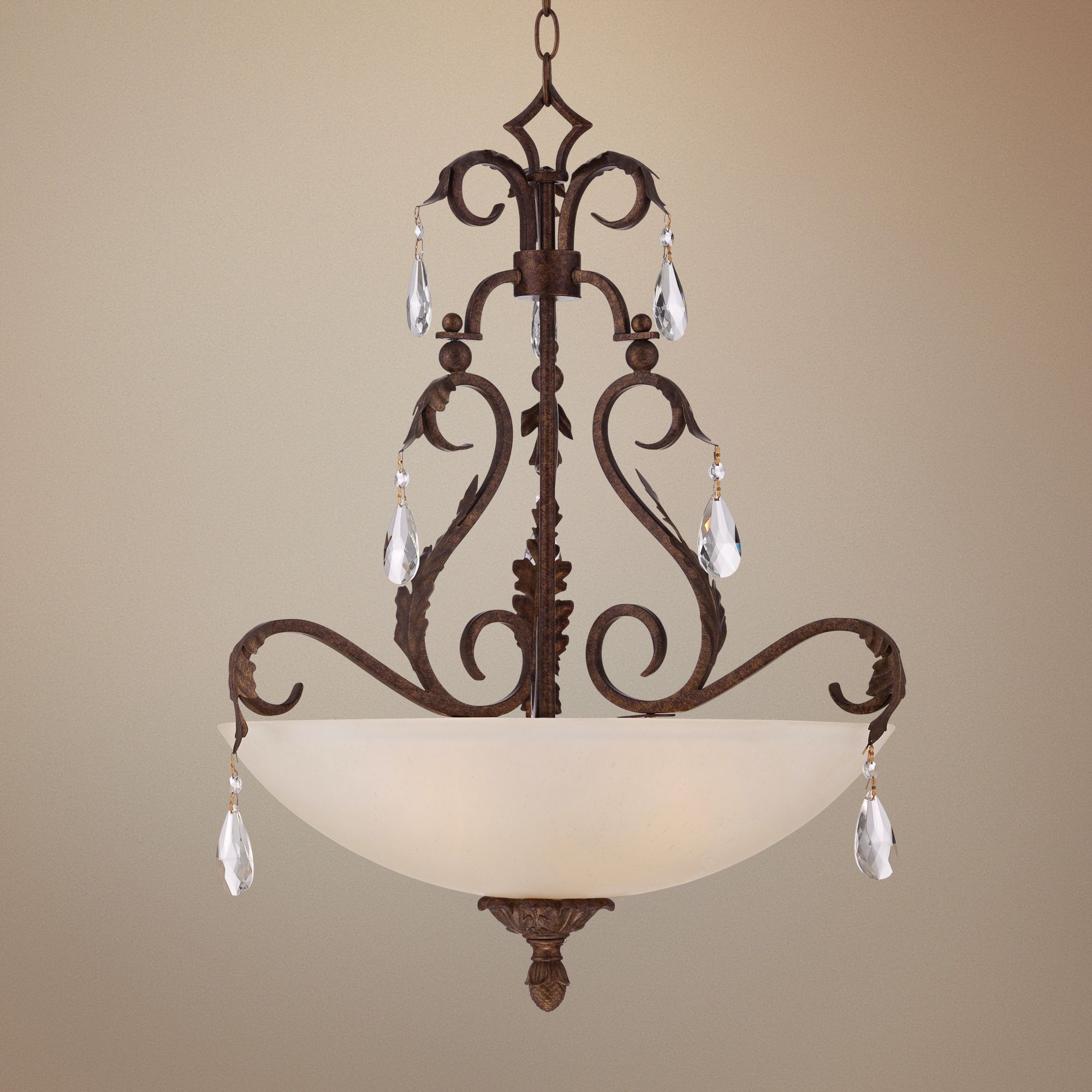 Iron Leaf 23 1/2" Wide Bronze Pendant Chandelier