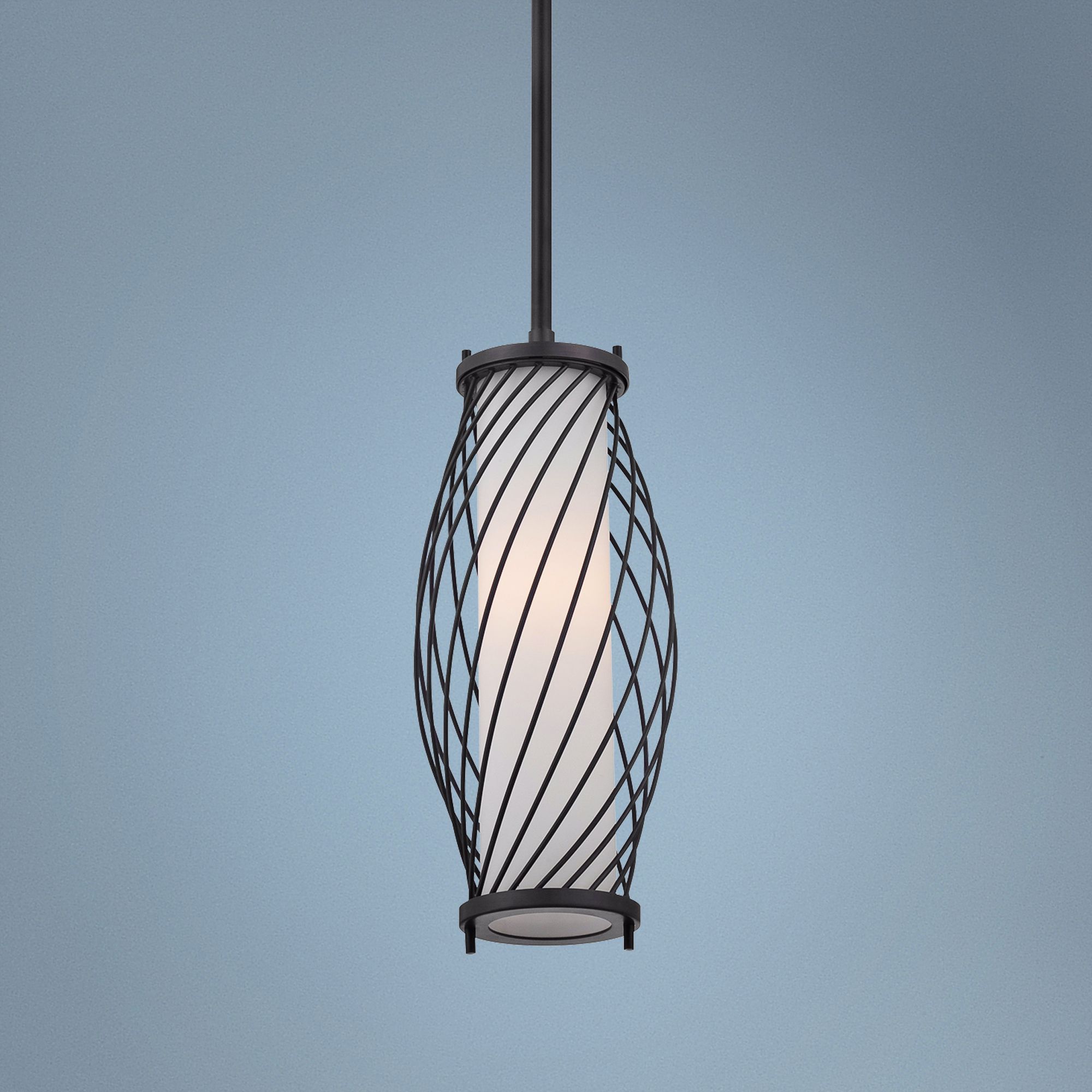 Quoizel Seneca Bronze 6" Wide Mini Pendant Light