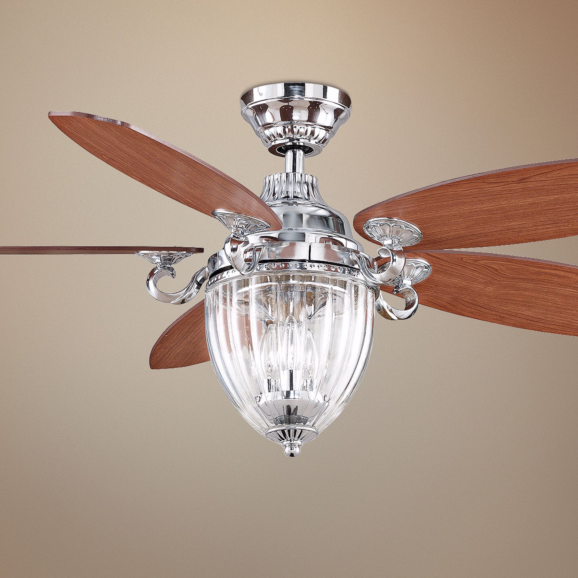 52" Fanimation Stonehill Chrome Ceiling Fan with Light Kit