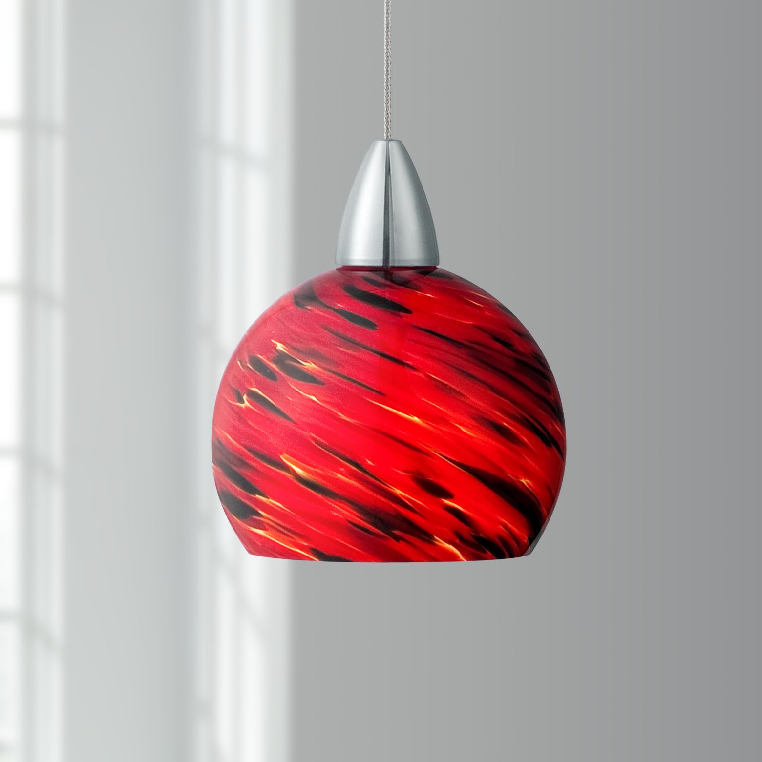Possini Euro Arata Red Art Glass LED Mini Pendant Light