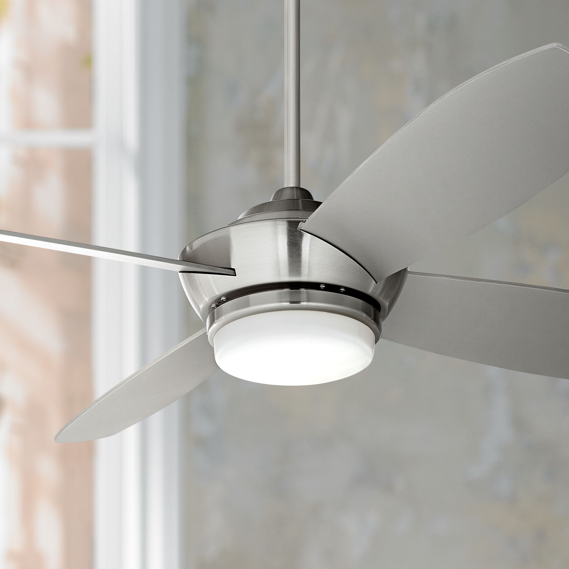 52" Casa Vieja™ Veridian Brushed Nickel Ceiling Fan