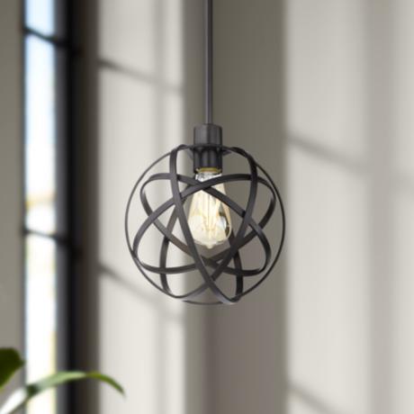 Industrial Atom 8" Wide Edison Bronze Mini Pendant Light