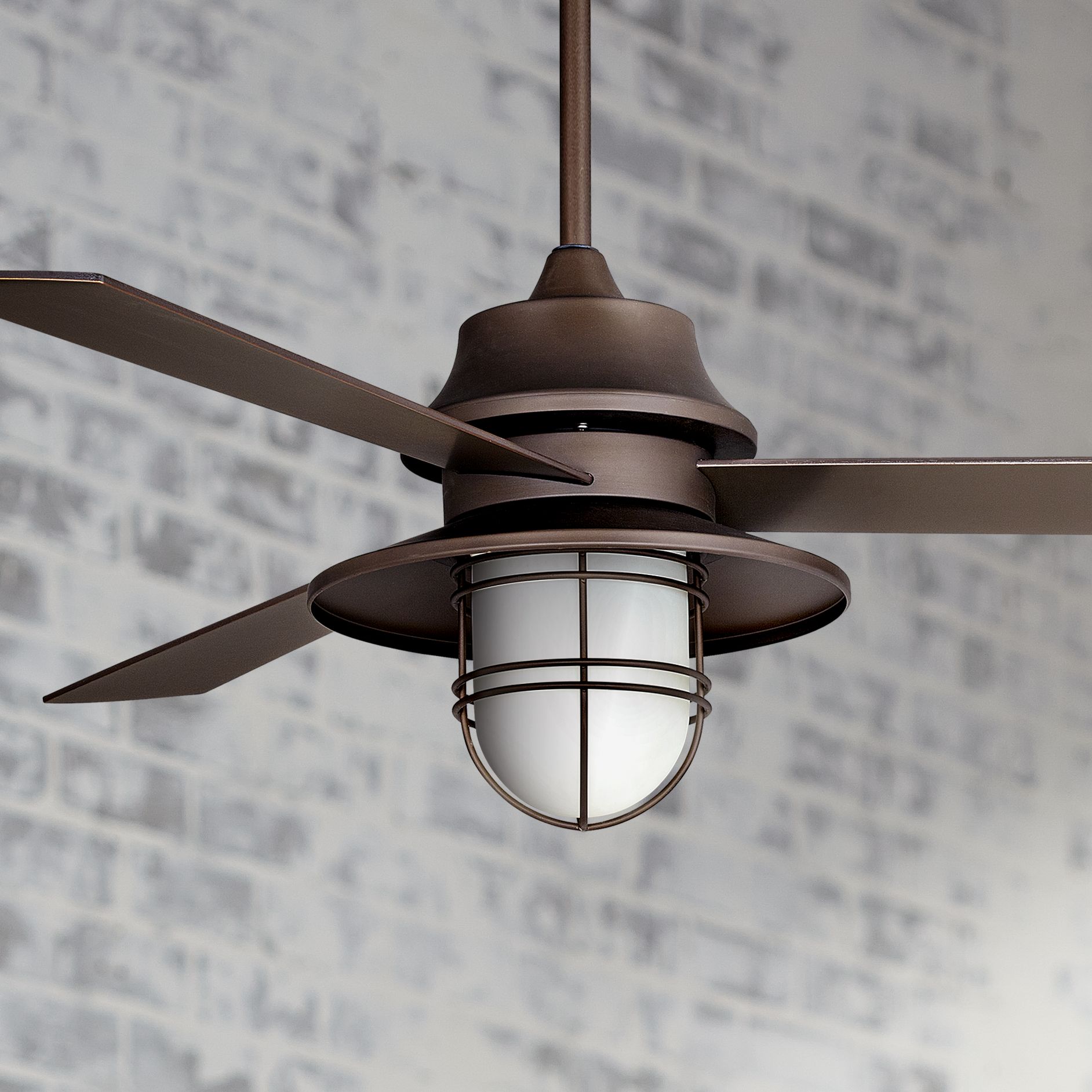 52" Casa Solera Industrial Bronze Outdoor Ceiling Fan
