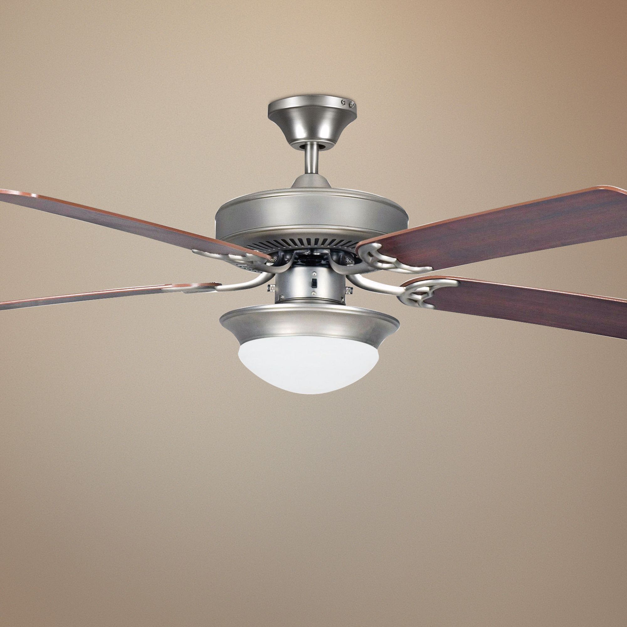 52" Heritage Fusion Nickel Ceiling Fan with Light