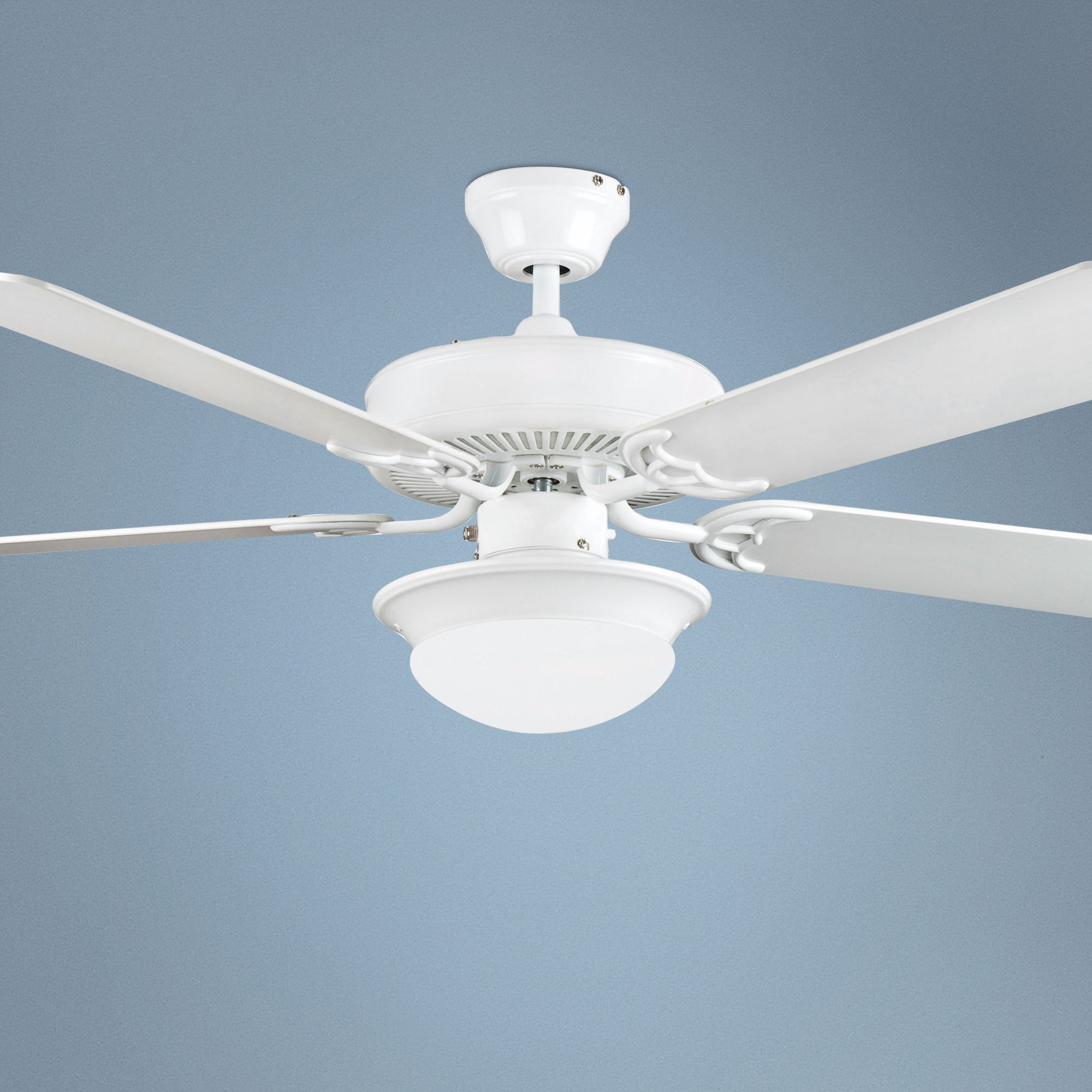 52" Heritage Fusion White Ceiling Fan with Light