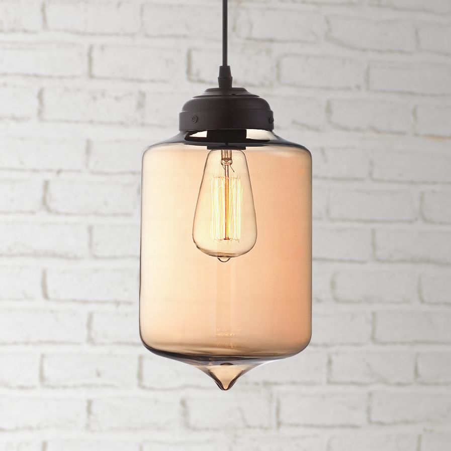 Possini Euro Calico 7" Wide Amber Glass Pendant Light