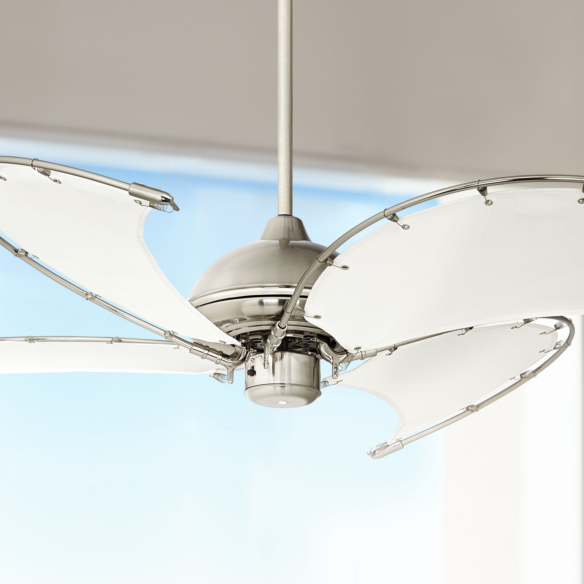 52" Aerial Brushed Nickel Canvas Blade Ceiling Fan