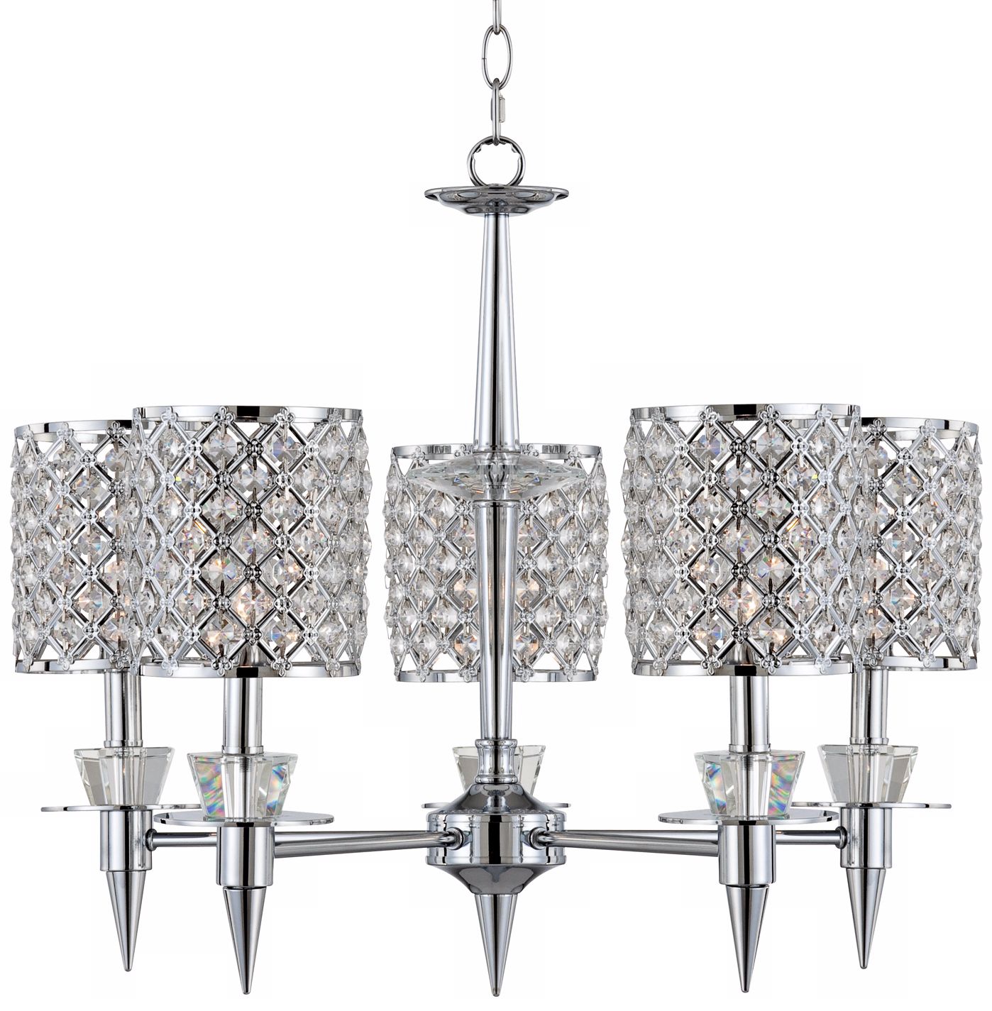 Chrome and Crystal Glitz Chandelier