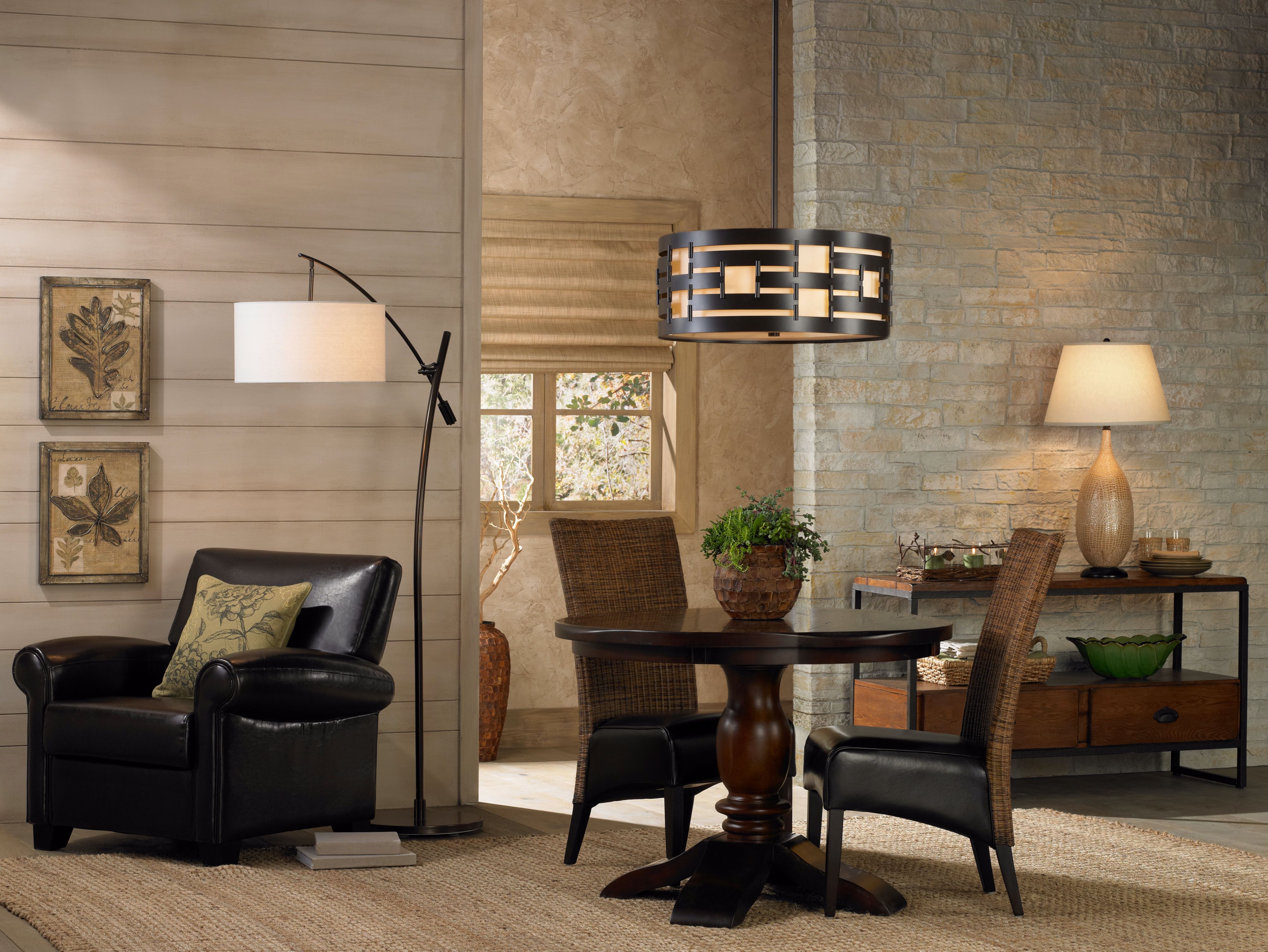 This transitional dining room decor has taken natural inspirations indoors.