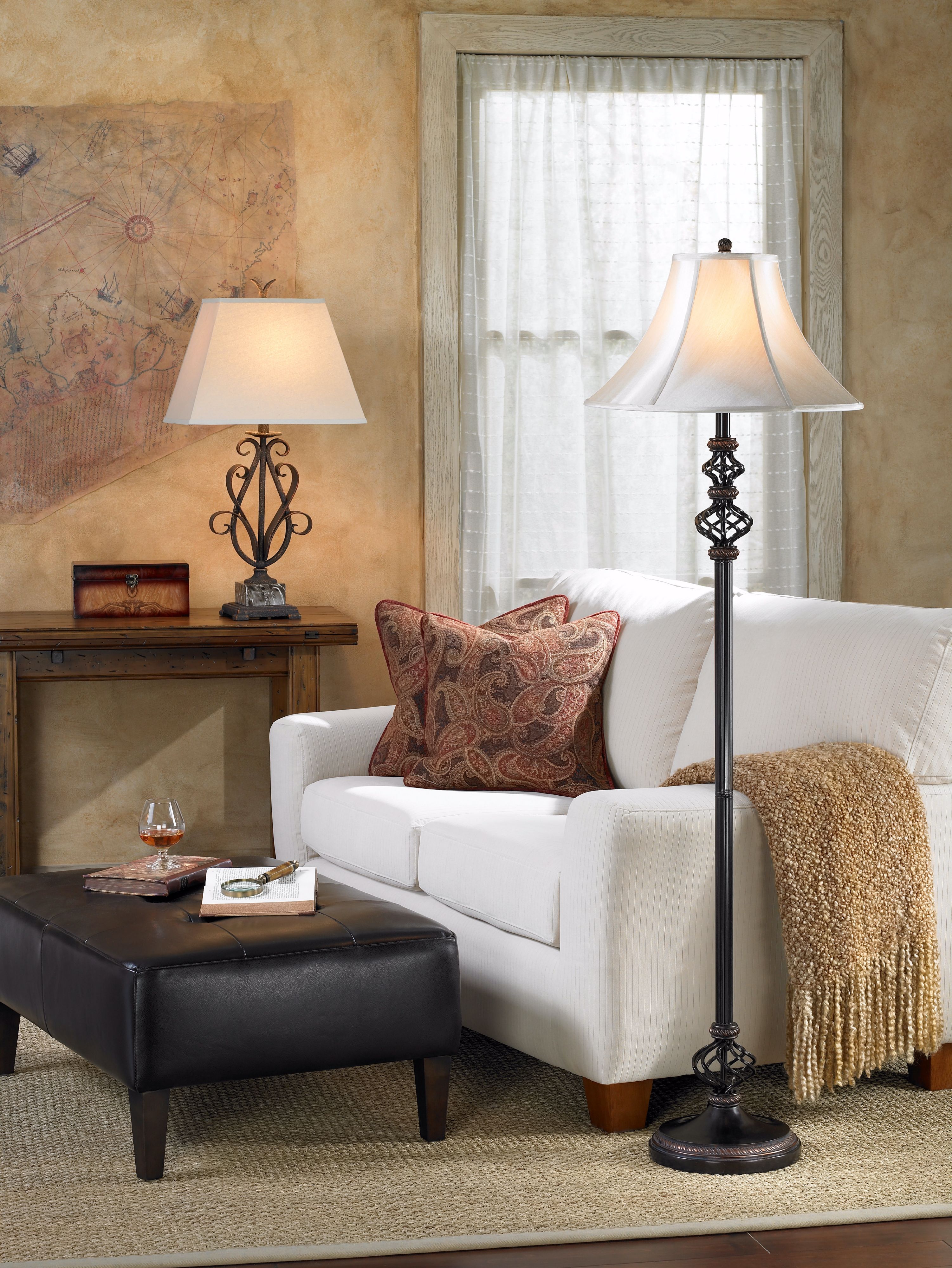 The addition of a white sofa gives the traditional living room an updated look.