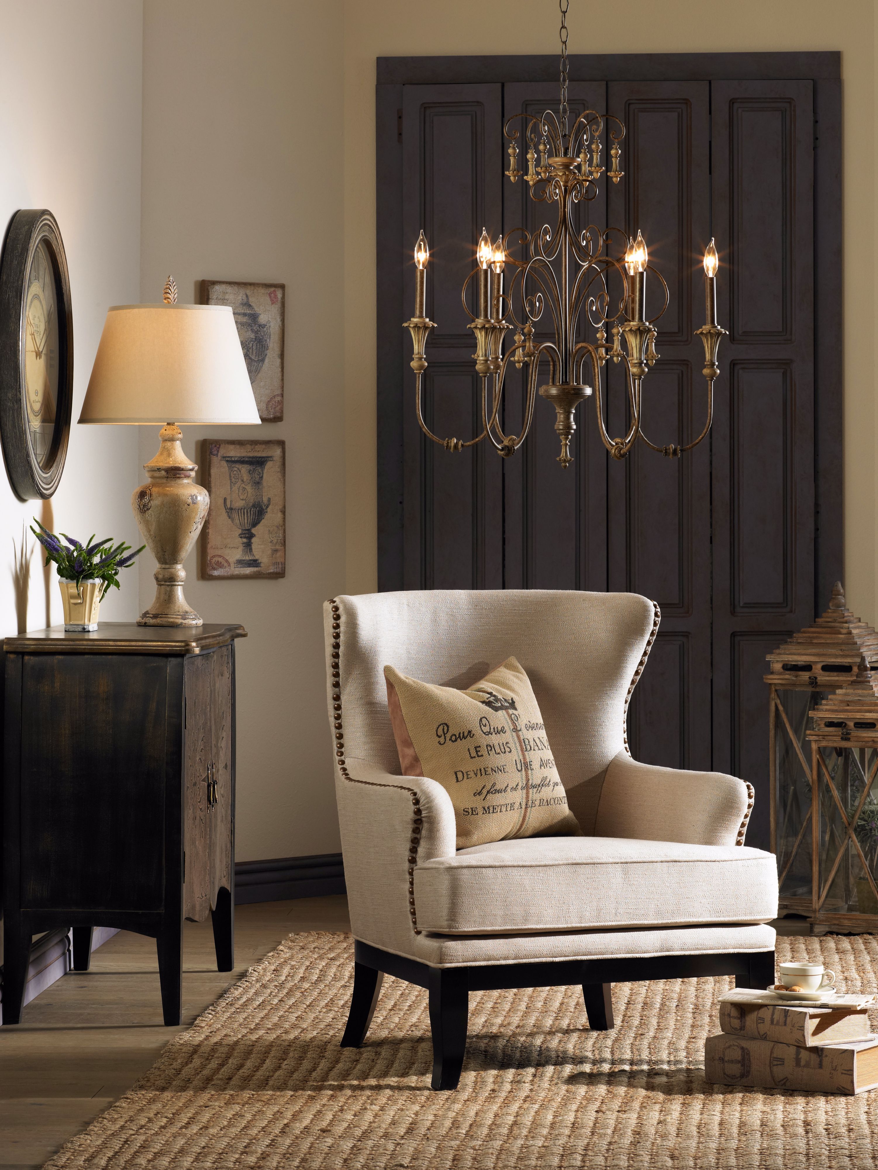 Get the French Market look with a feminine, traditional chandelier.
