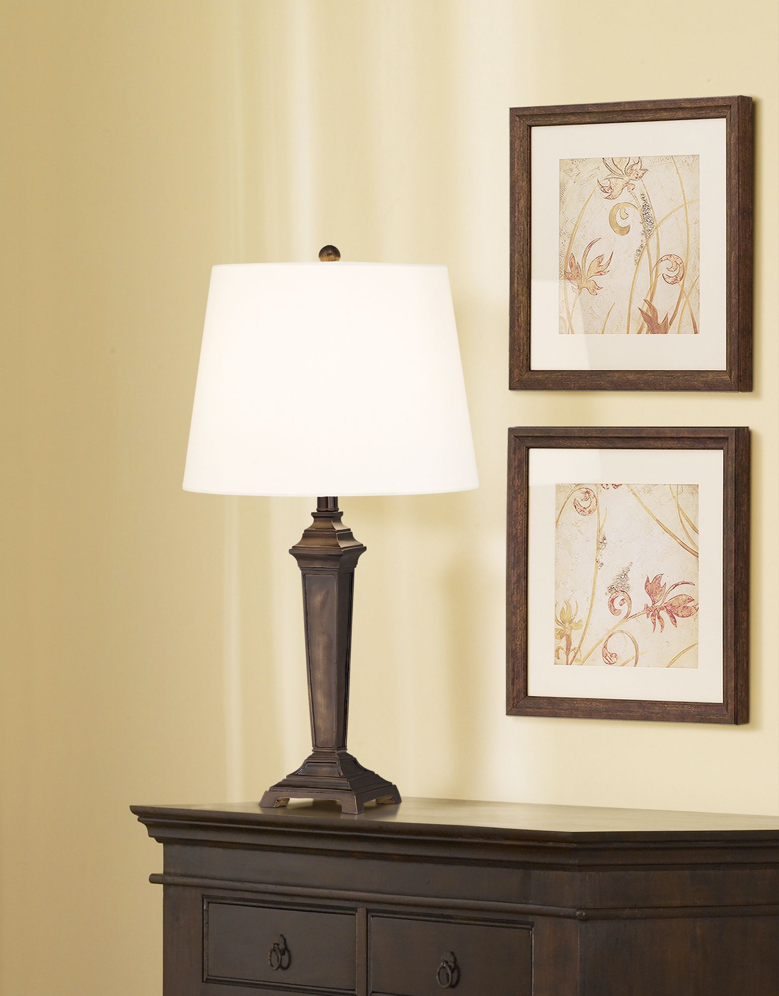 This traditional wood table lamp picture features a handsome accent lamp.