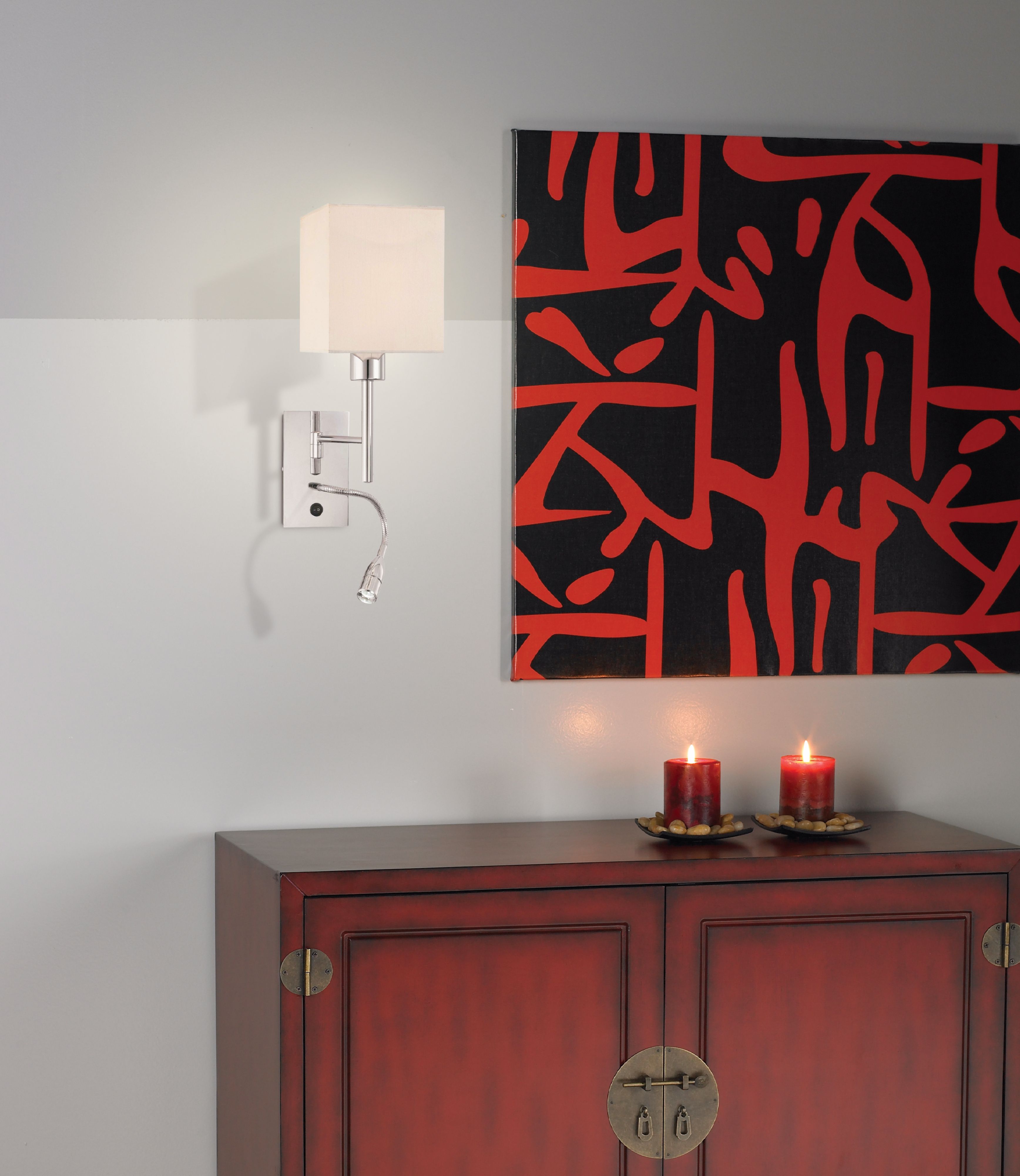 Well-placed lighting is a great way to accent artwork.