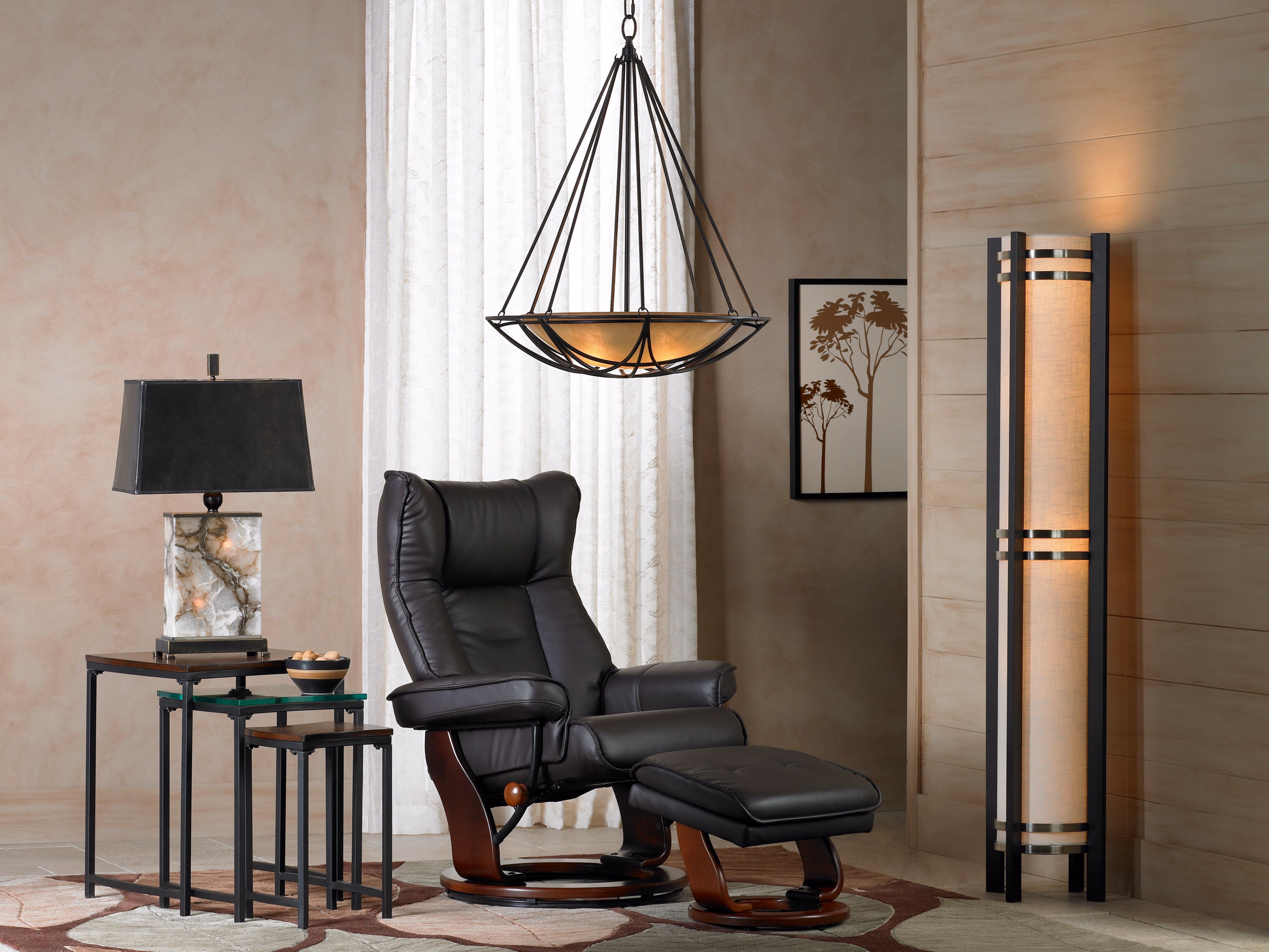 The moody hues and rich textures create a sexy and masculine design.