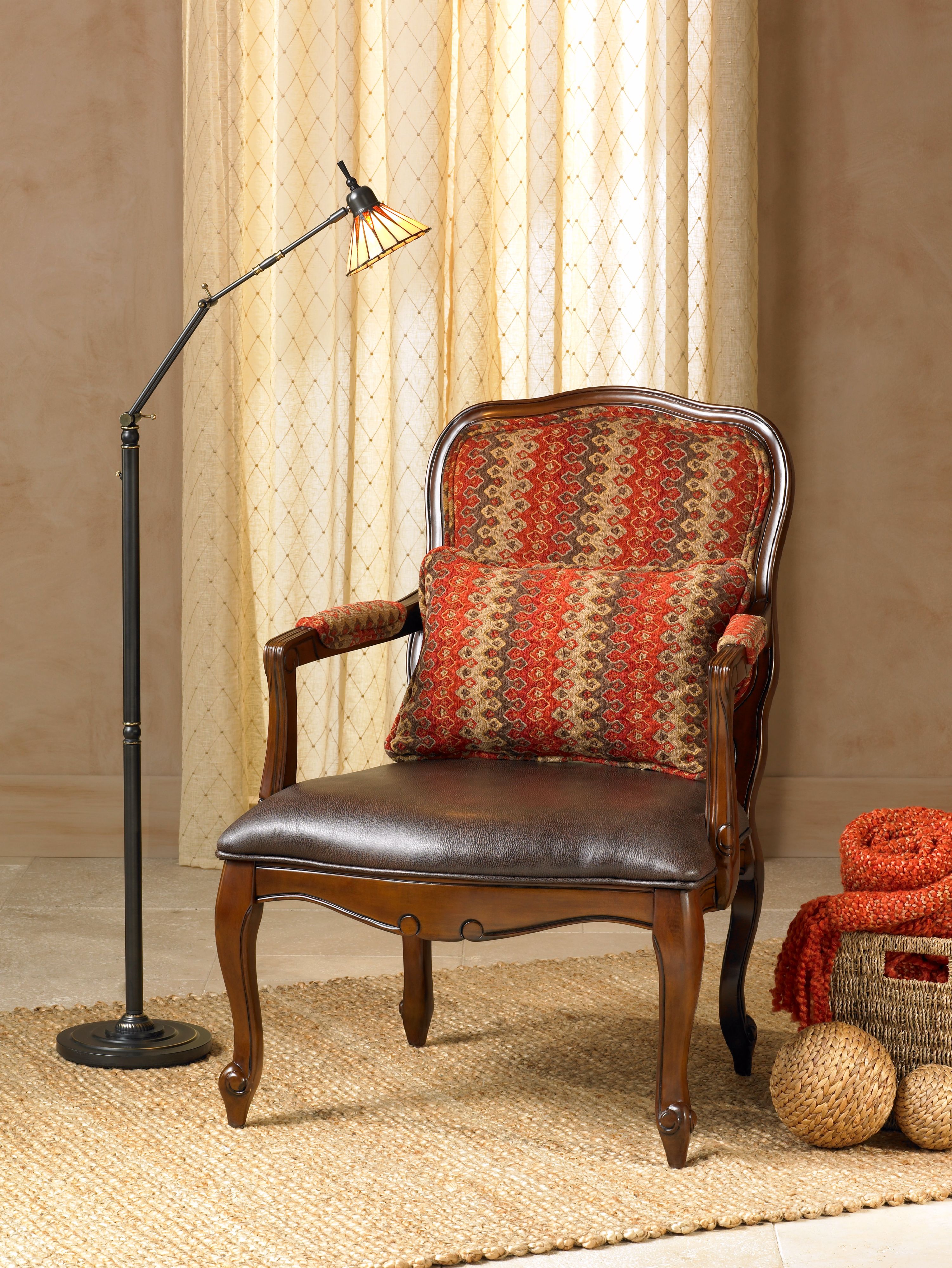 Adding pattern to a traditional chair is a fresh design idea.