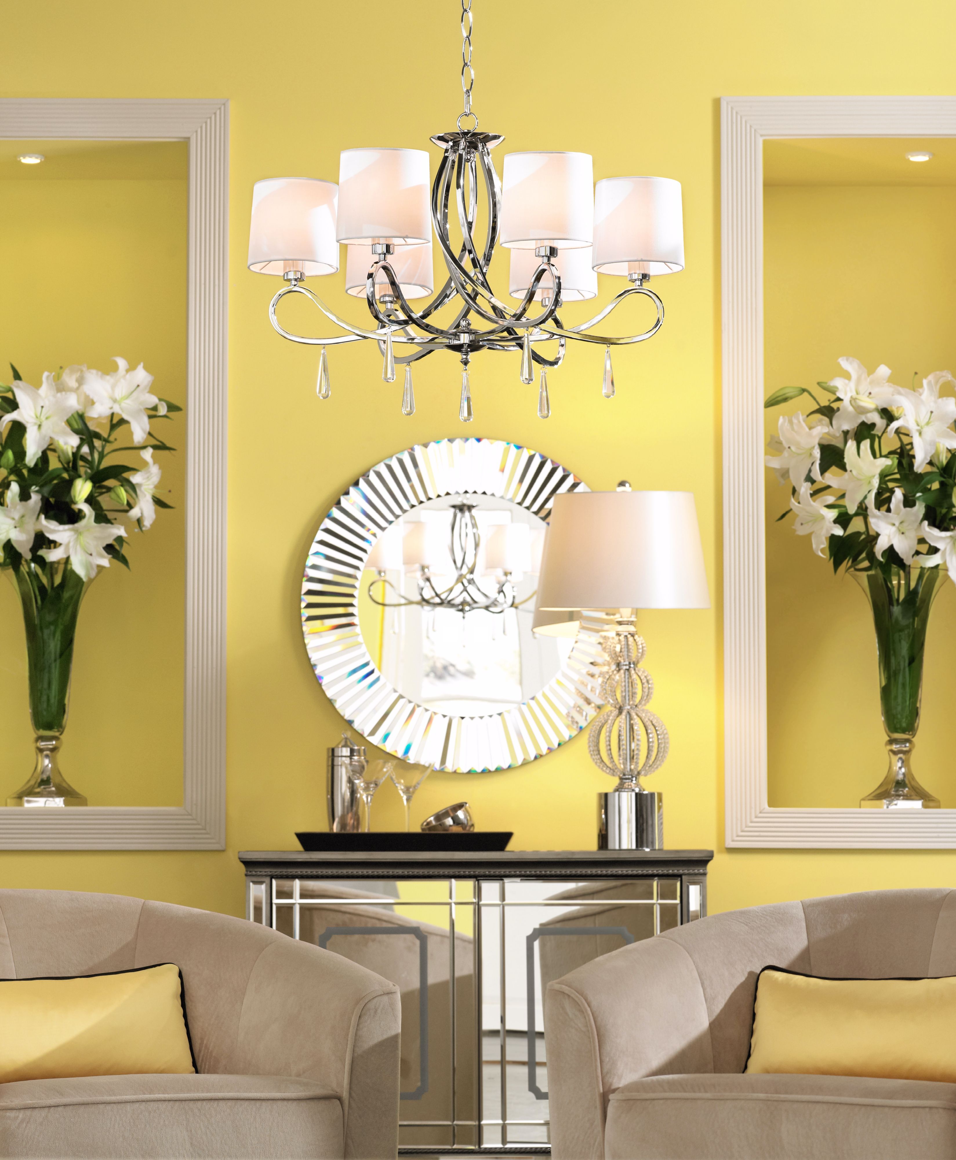 Classic, opulent glamour defines this Trad Glam living room decor.