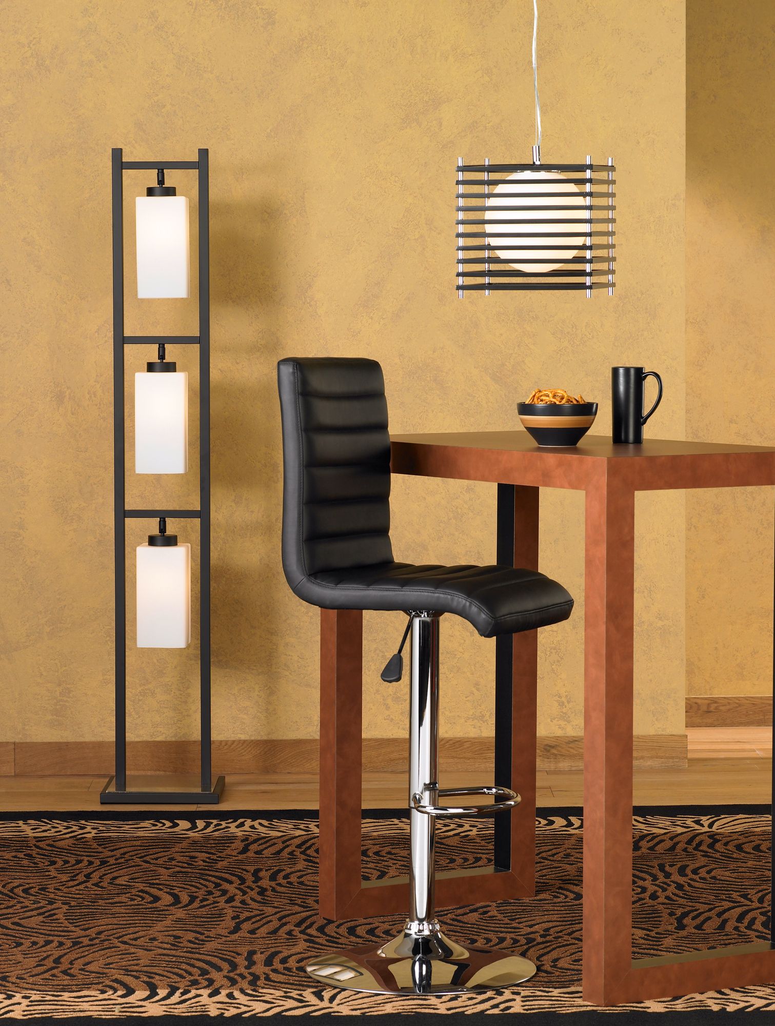 Contemporary dining room lighting adds a modern flare to an eating area.