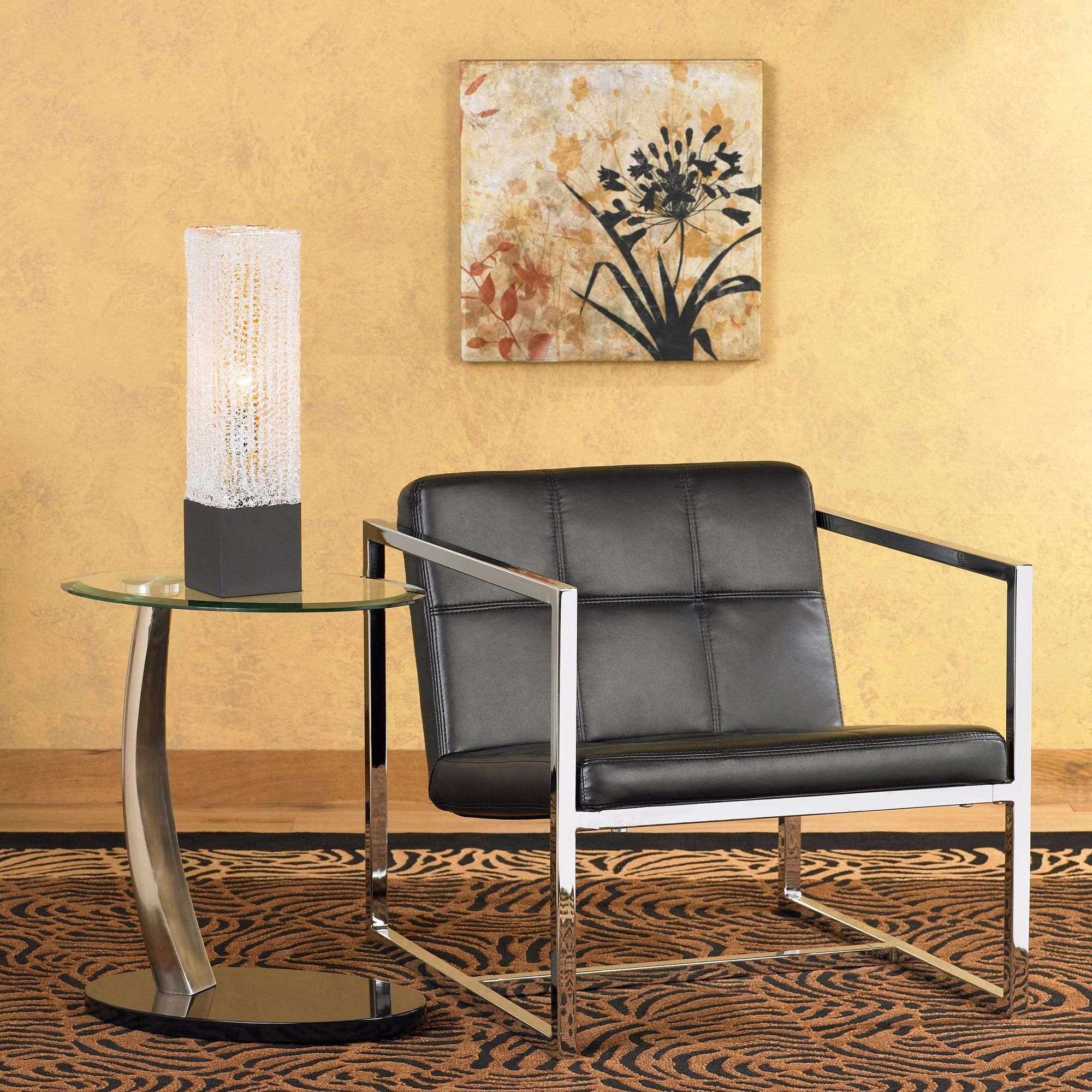 A mid-century style chair has chic contemporary design appeal.
