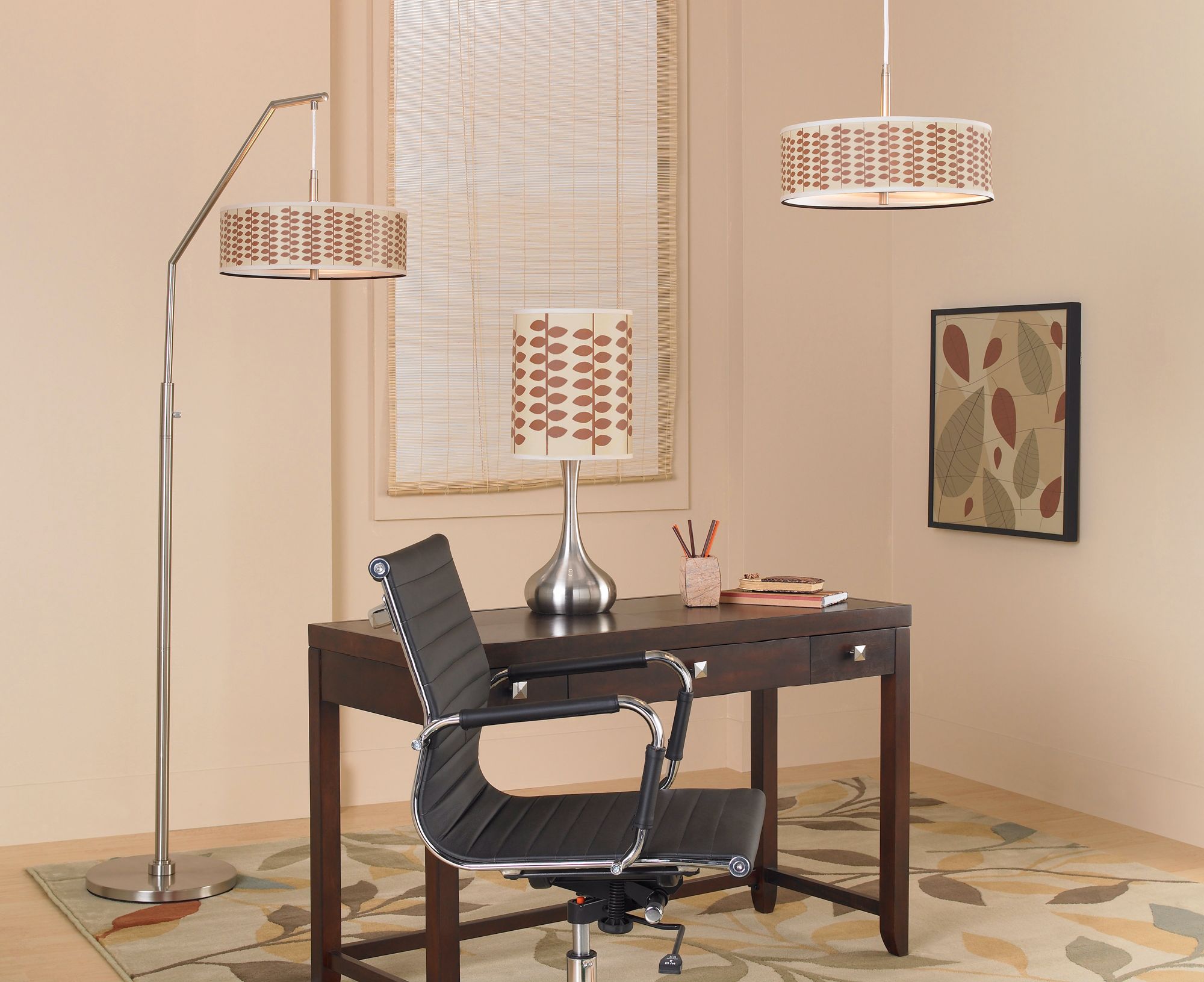 Add a mod touch to your office with graphic retro print lamps!
