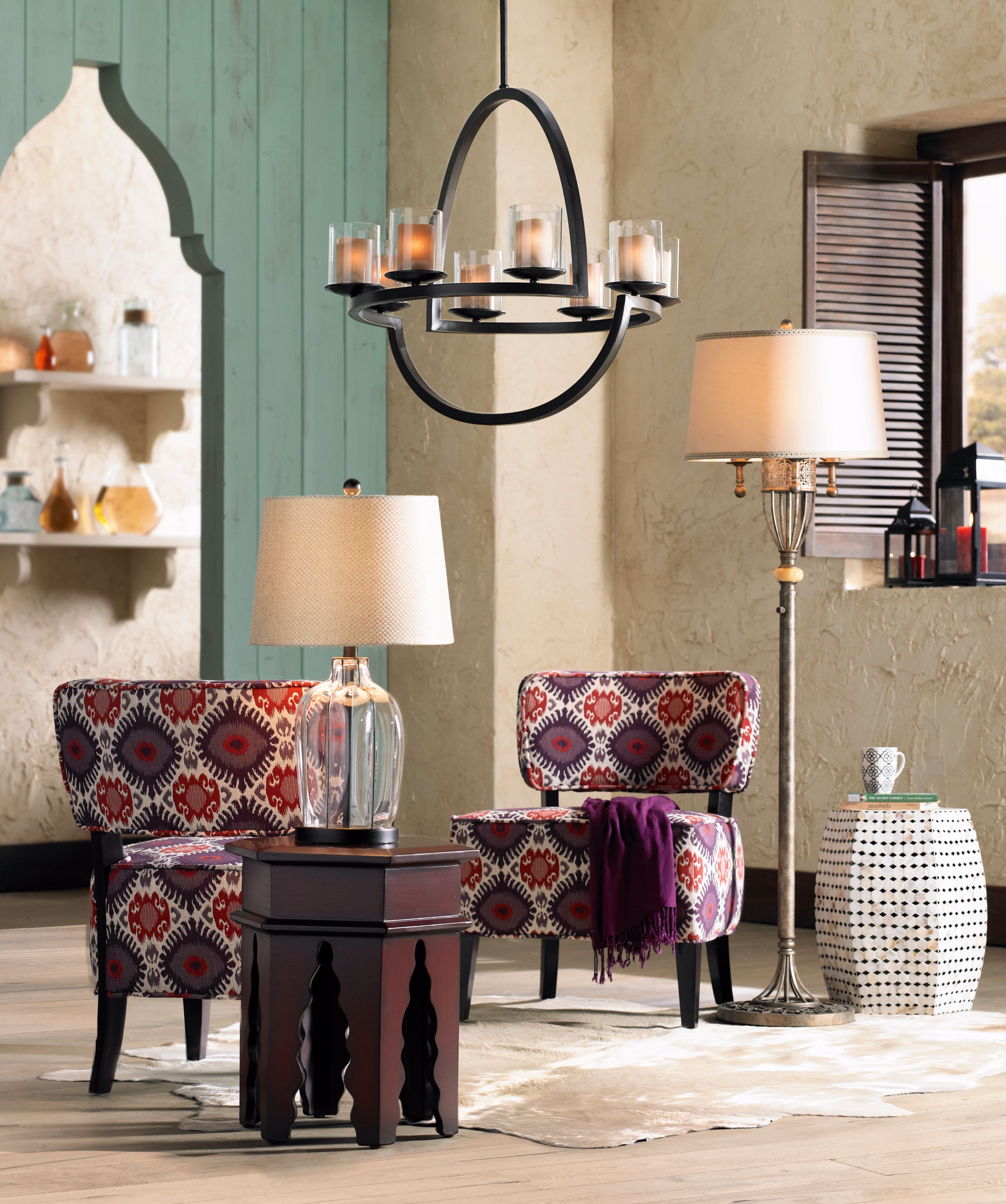 Explore the exotic in this room with influences from Morocco and the world.