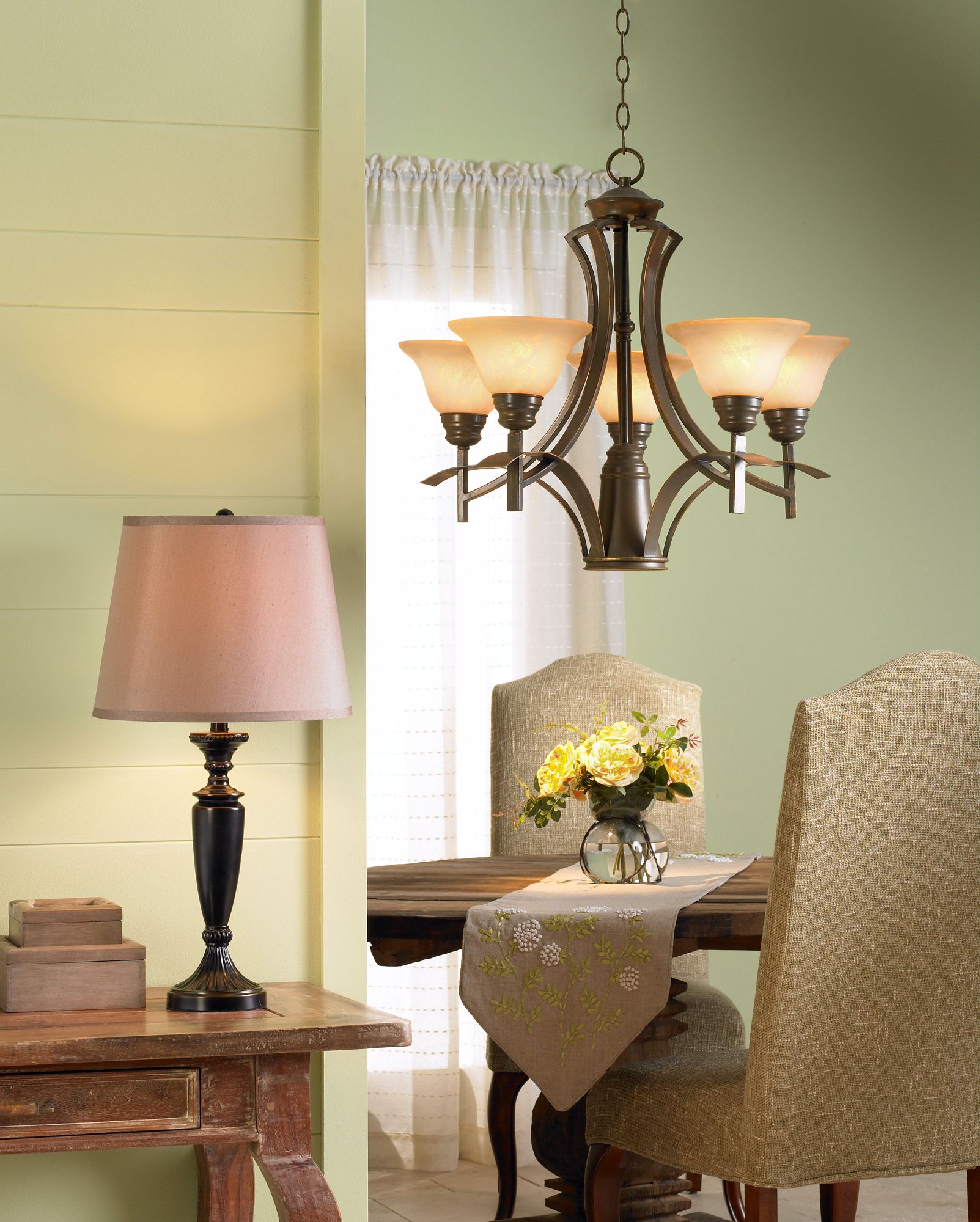 The traditional dining room accommodates both casual meals and formal dining.