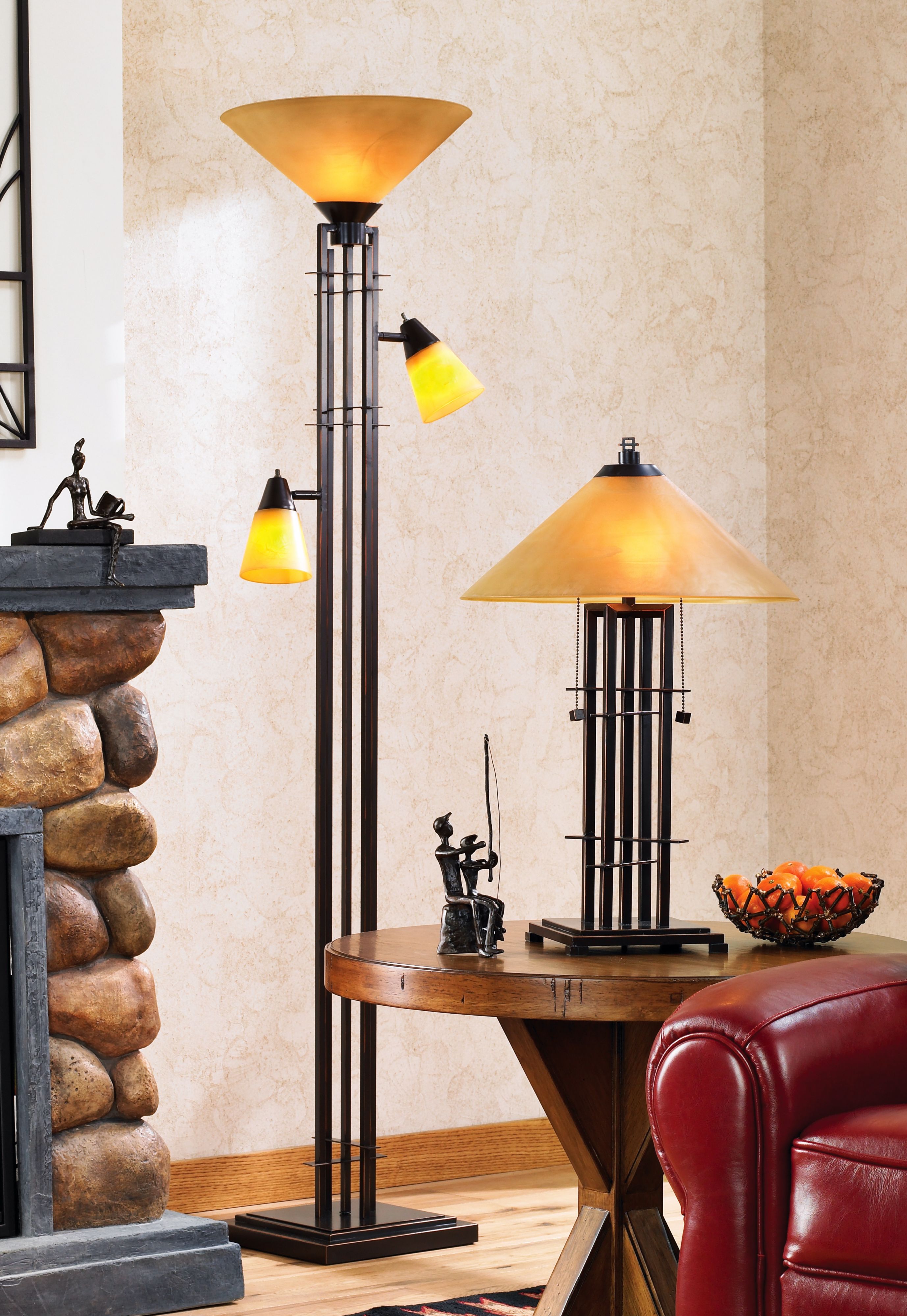 Lighting fixtures with the the Arts and Crafts - Mission aesthetic.