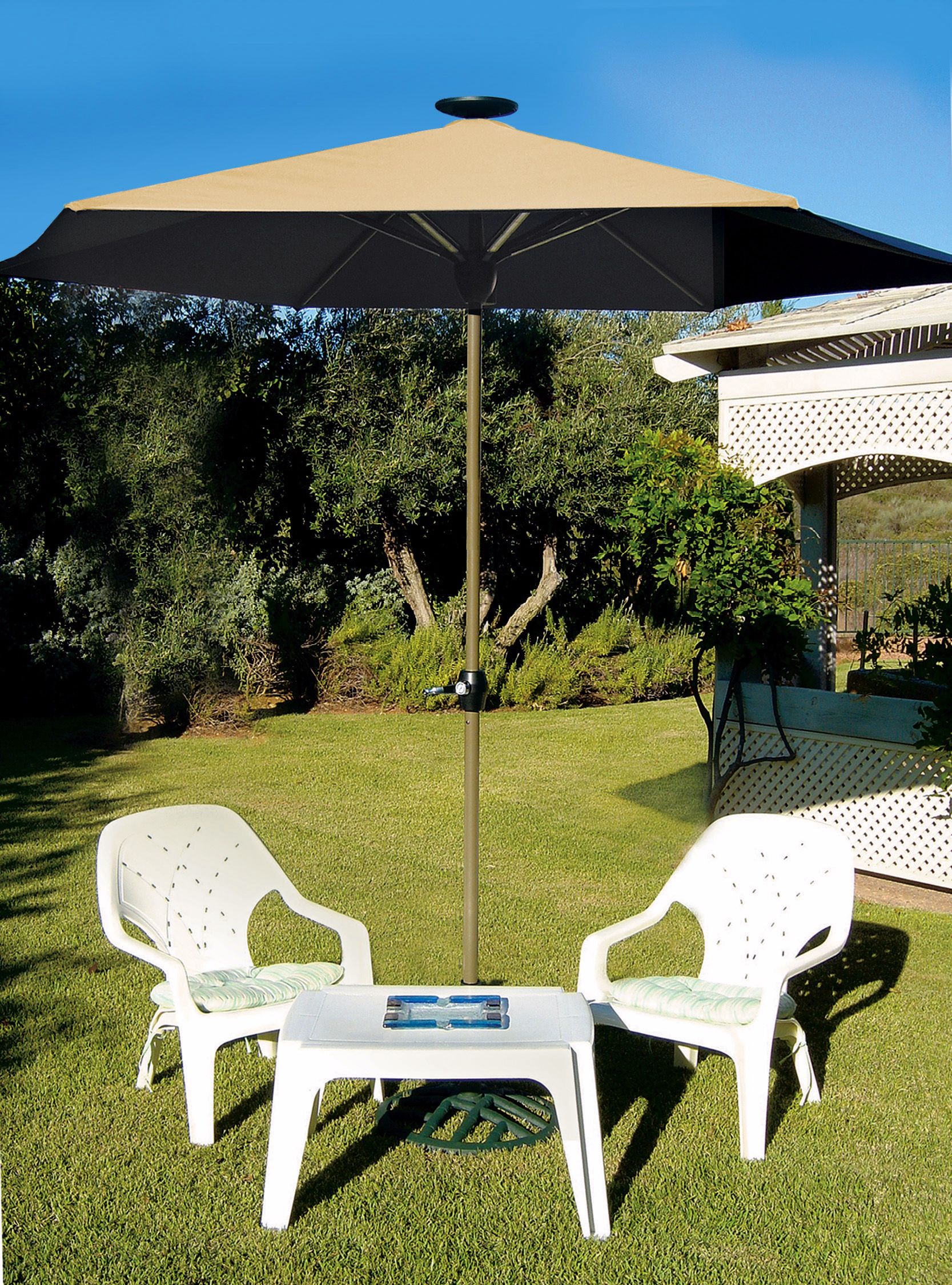 Solar Umbrella with LED Light