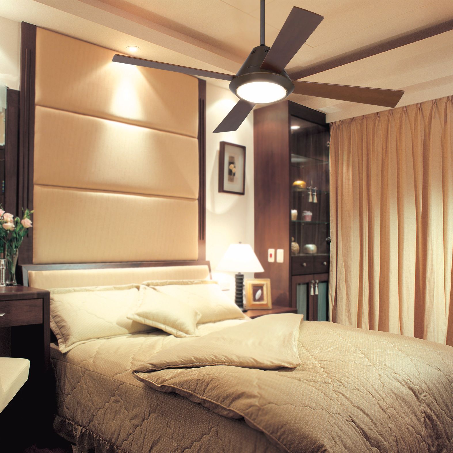 52" Casa Surveyor™ Oil-Rubbed Bronze Ceiling Fan in scene